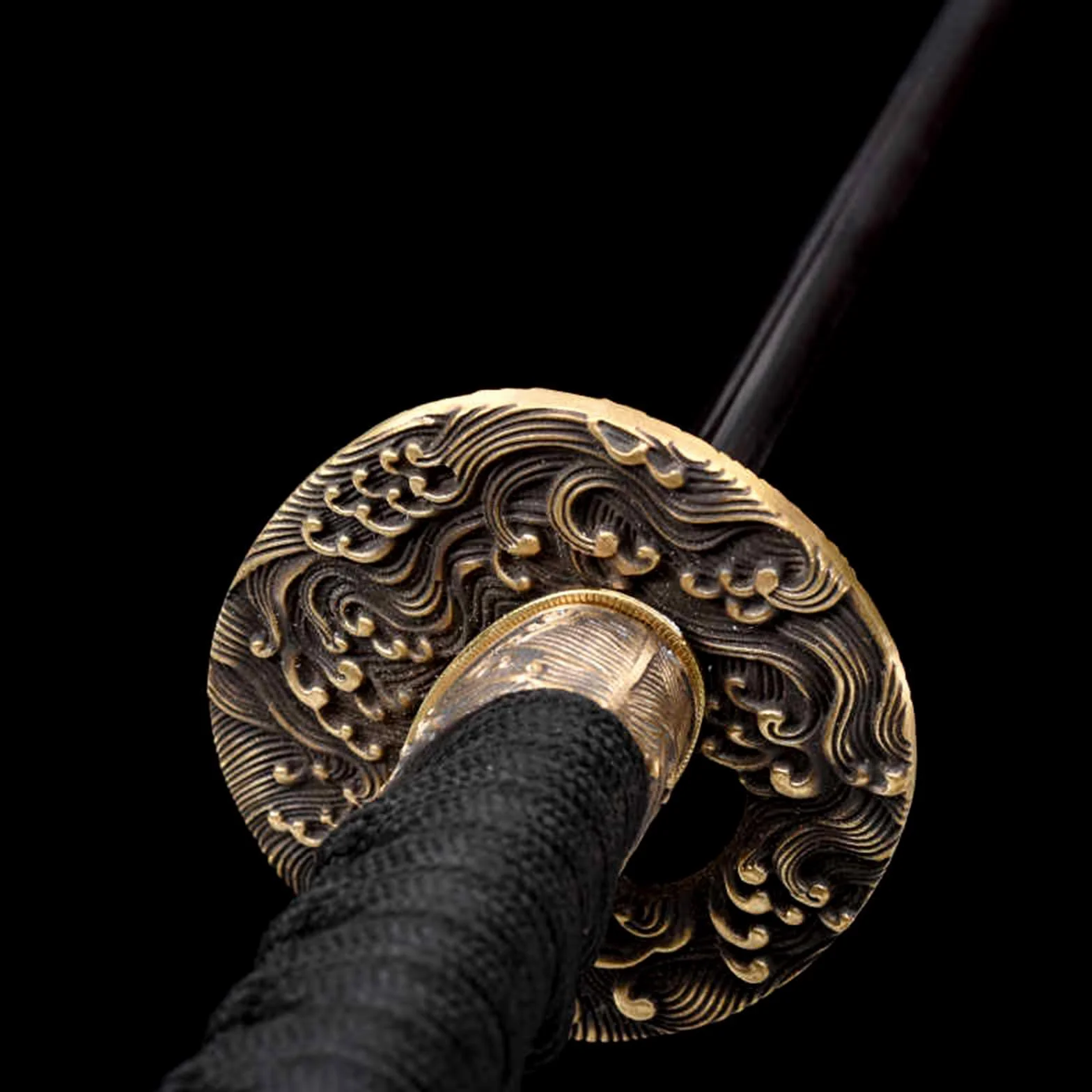 Bokken negro 103 cm hecho a mano espada samurái de ébano natural guardamanos de cobre puro katana japonesa de madera para entrenamiento