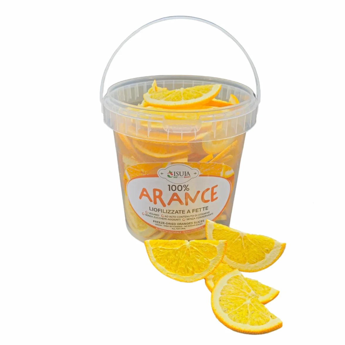 Naranjas liofilizadas en mitades para cócteles - fruta seca liofilizada - paquete 1 litro 70 piezas