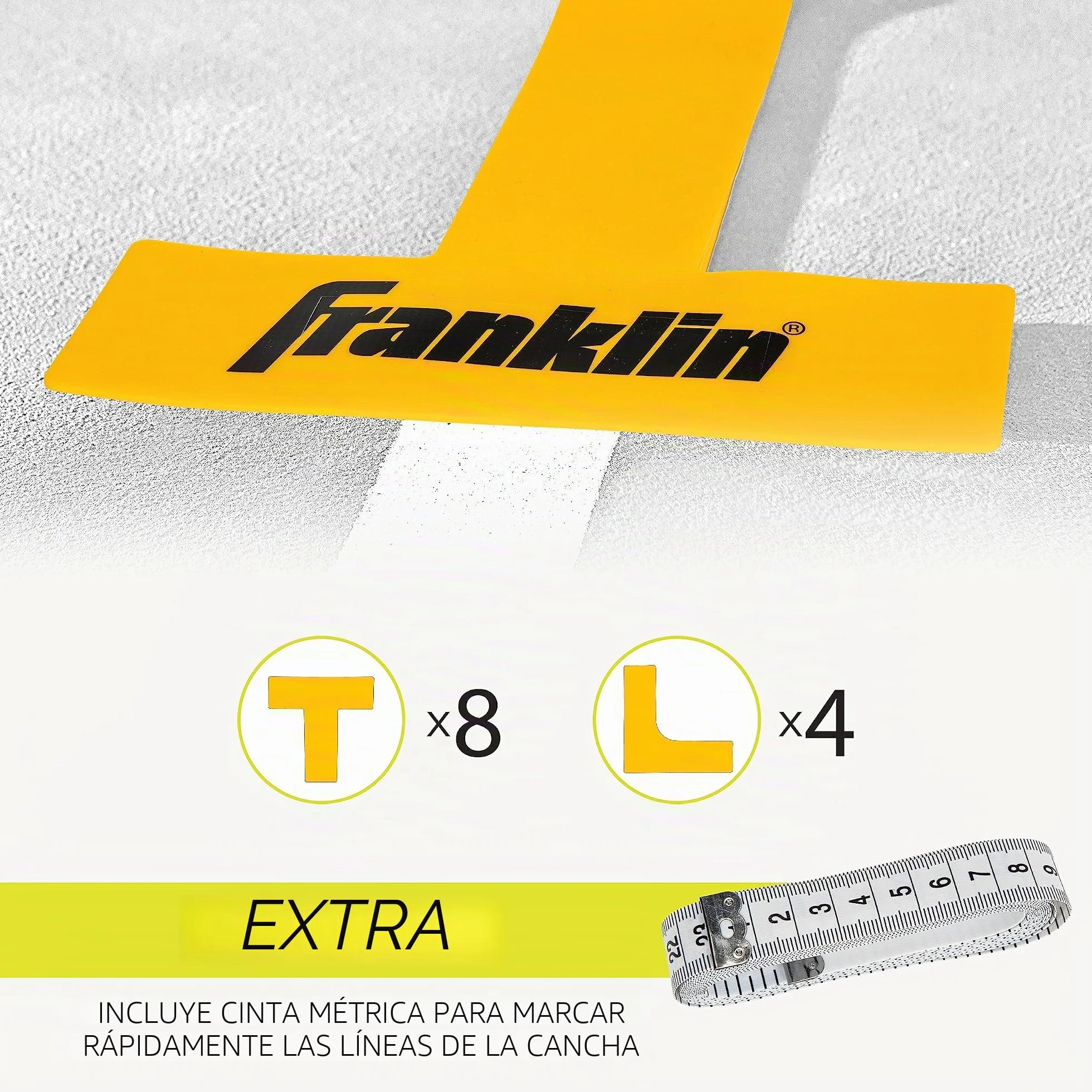 Franklin Sports Pickleball Court Line Marking Kit, Official Size Court Markers with Measuring Tape