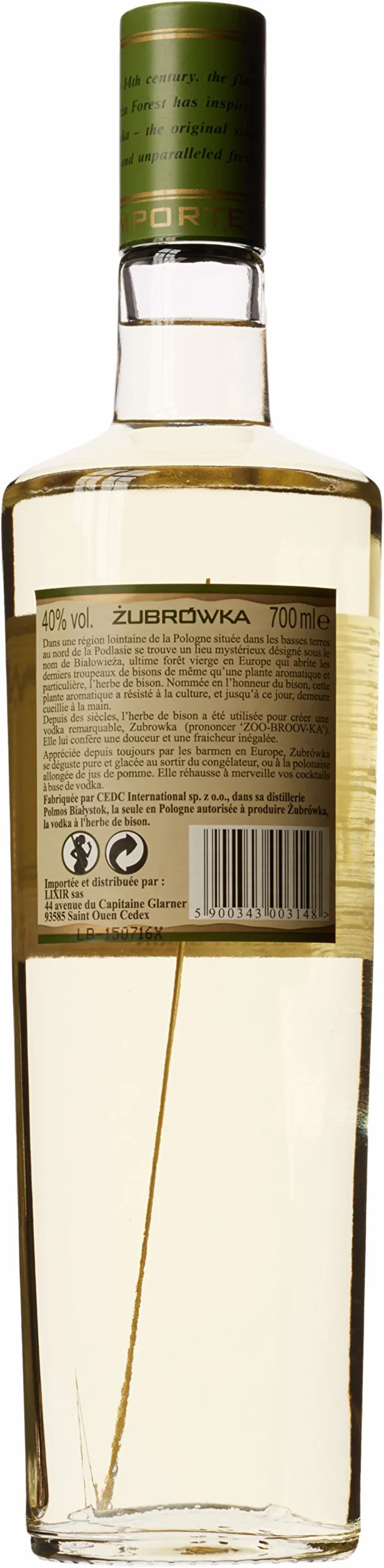 Zubrowka Vodka Bison Grass 70 cl