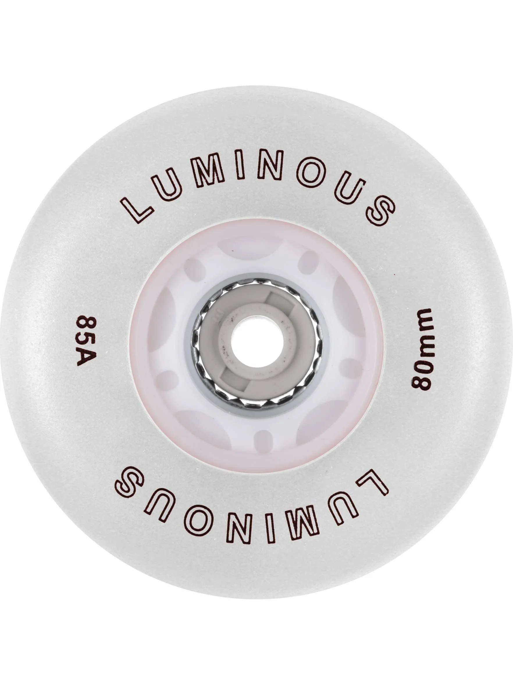 Luminous Ruedas en línea 80 mm 85 A blanco paquete de 4