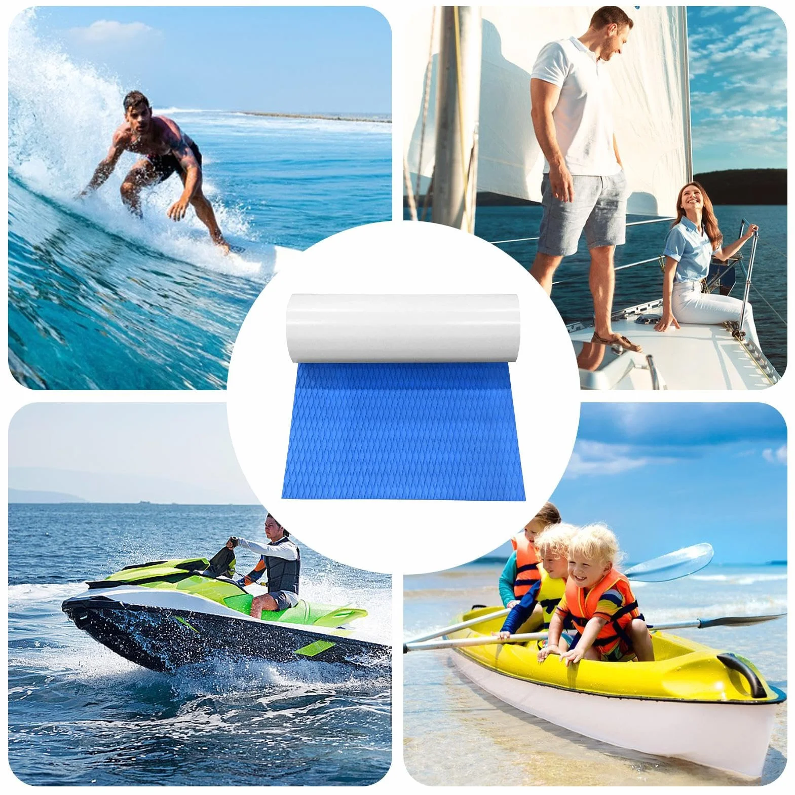 Almohadilla de Tracción para Kayak 120x30cm EVA Antideslizante Autoadhesiva