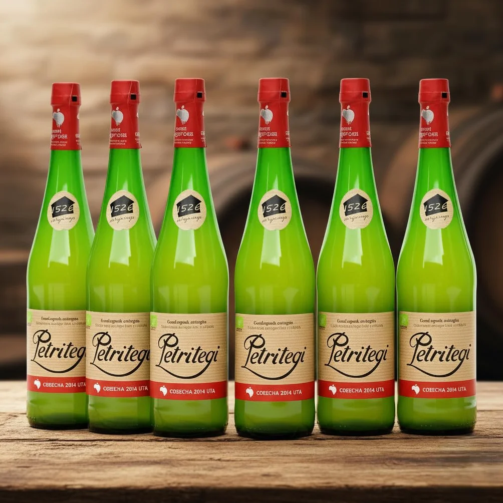 Petritegi Eko Euskal Sagardoa – Sidra Ecológica 100% Manzana Vasca | DO Euskal Sagardoa | Producción Sostenible y Ecológica | 6% Vol (Pack 6)