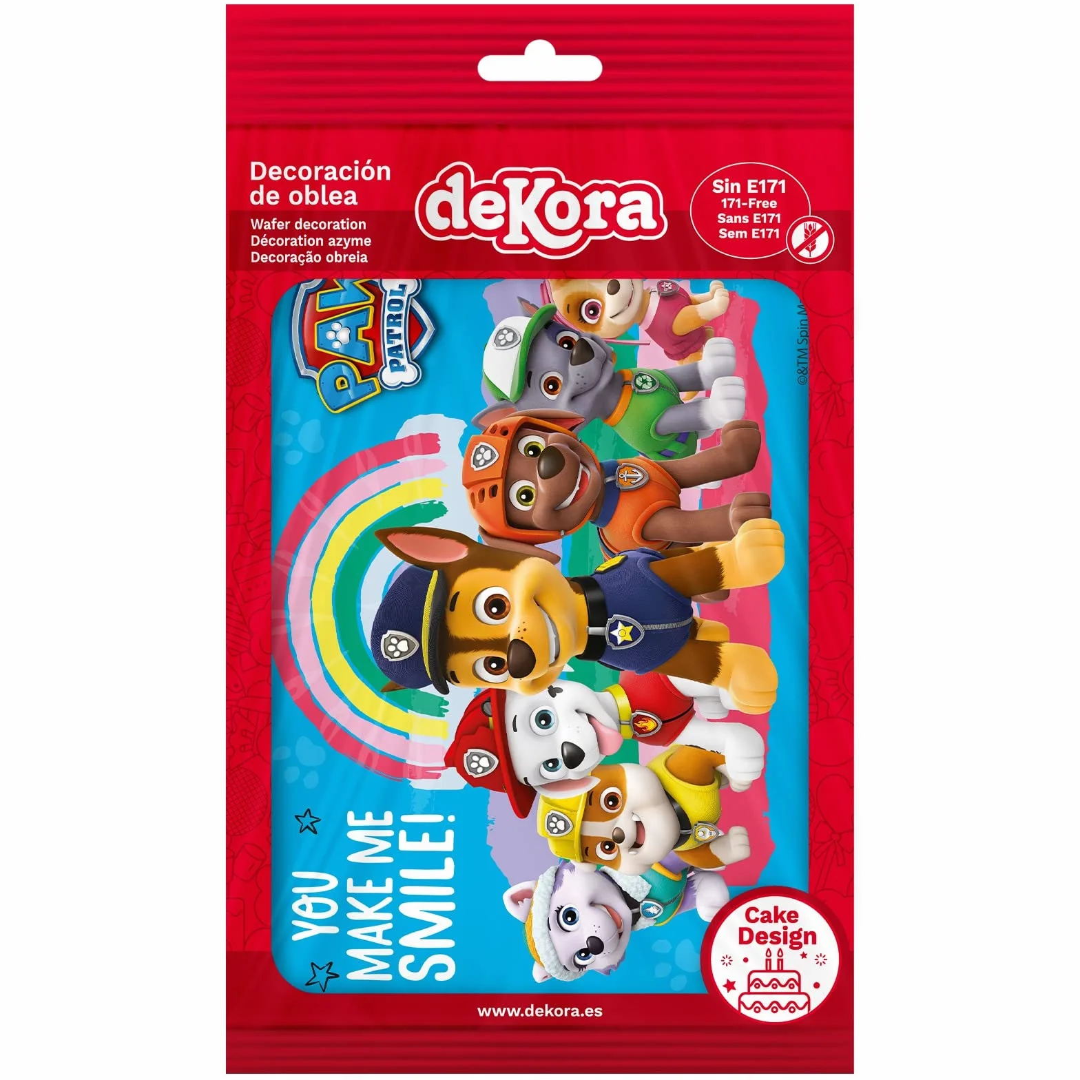 Dekora, Patrulla Canina, Oblea Comestible, Decoración de Tartas de Cumpleaños, Personajes Infantiles: Chase, Marshall, Skye, Everest y Rubble, Imagen para Tarta Cuadrada, A5