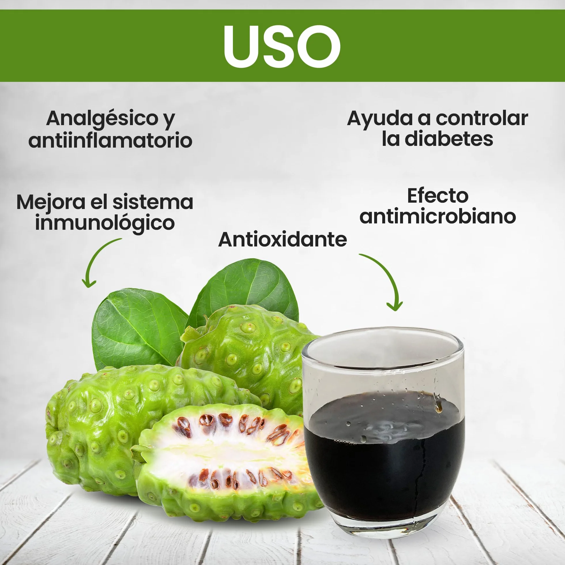 Zumo de Noni - 1 Litro. 100% Puro y Orgánico sin conservantes - Ayuda cuando hay inflamación, dolor y potencia el sistema inmune.