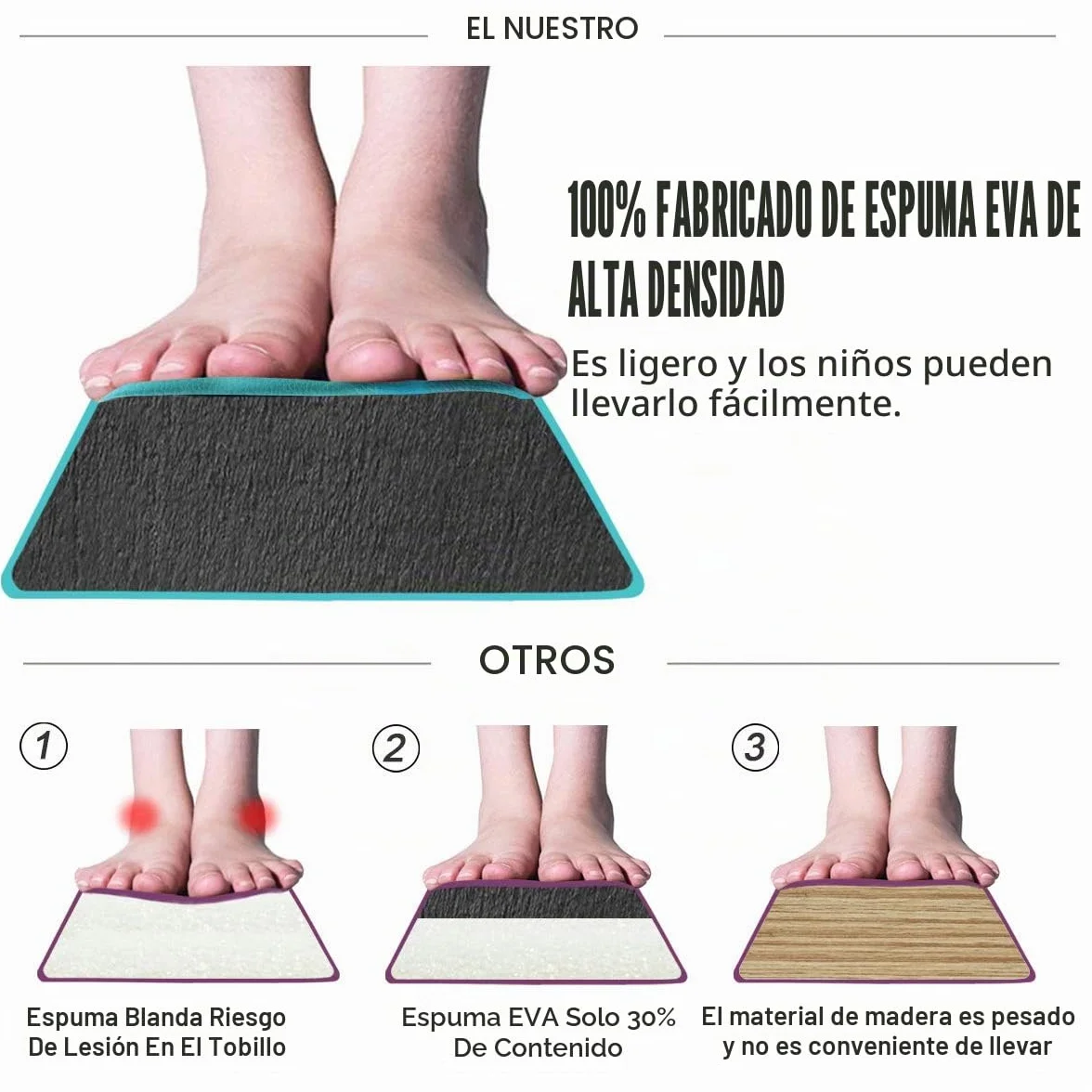 FBSPORT Barra de Equilibrio Plegable 240 cm PU Cuero con Bolsa de Transporte, Viga de Gimnasia Artística Antideslizante