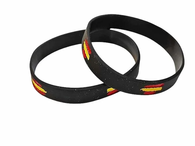 Pulsera de Goma de Silicona Gruesa con Banderitas de España - 1 Unidad