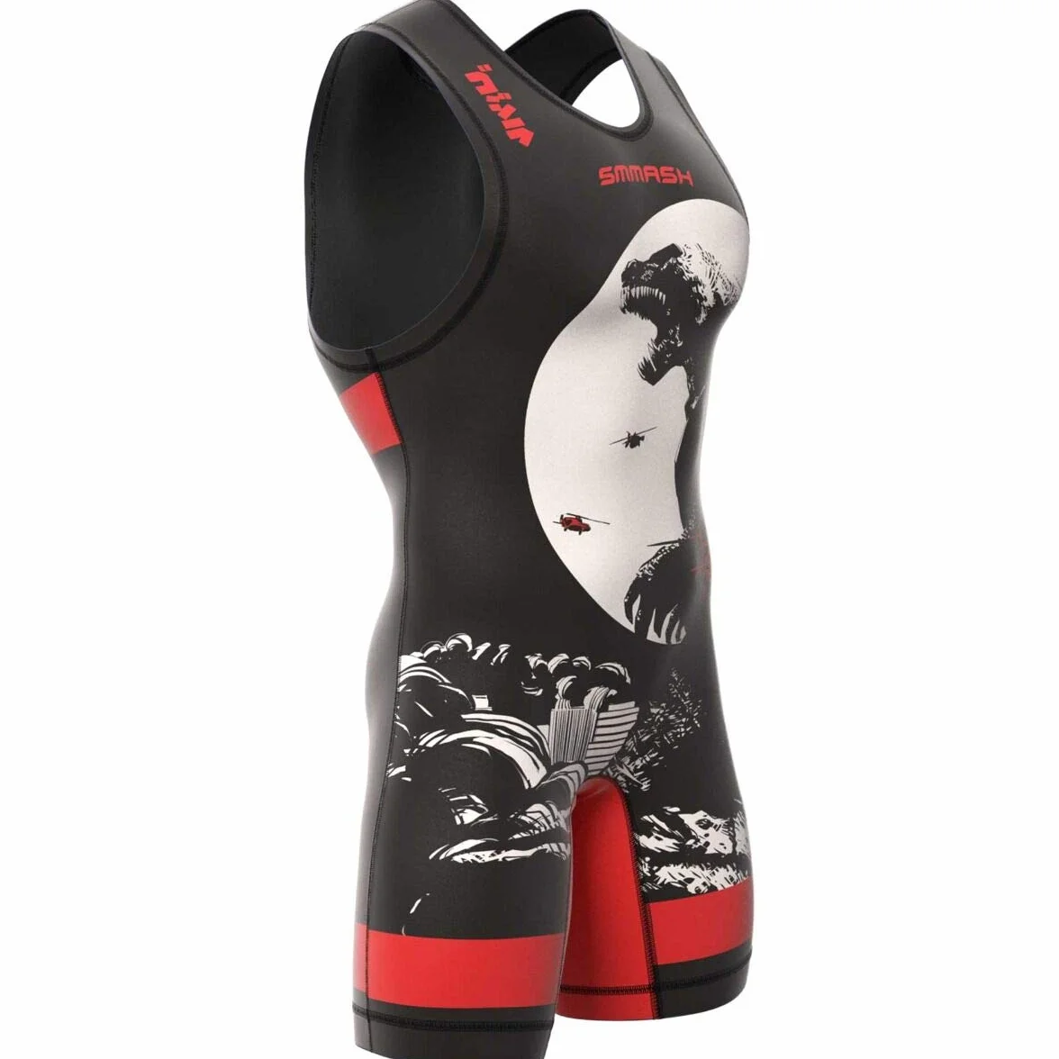 SMMASH Zilla Camiseta de Lucha Libre para Hombres, Traje de Wrestling Transpirable