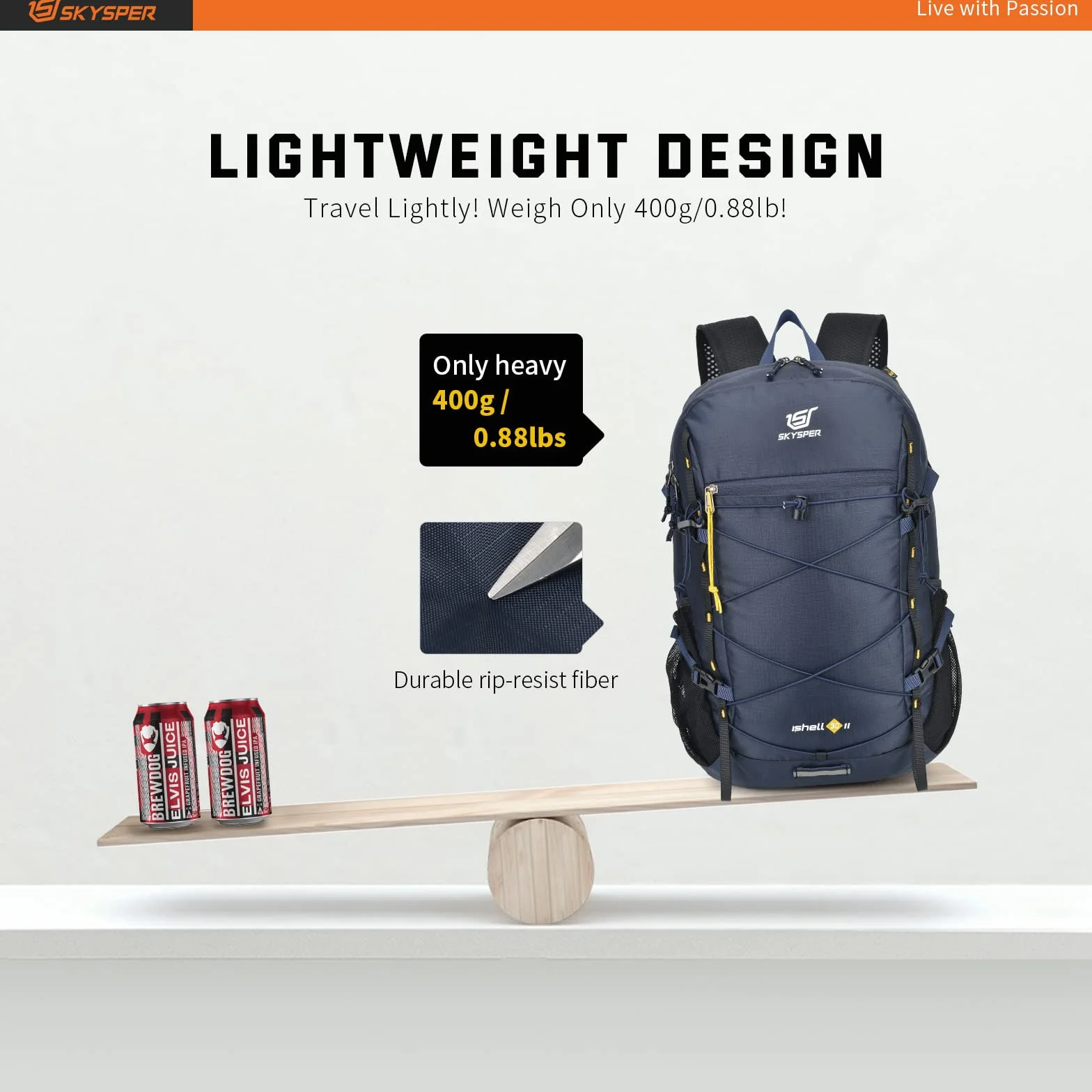 SKYSPER Mochila Plegable Ultraligera 30L de Senderismo Viaje Trekking