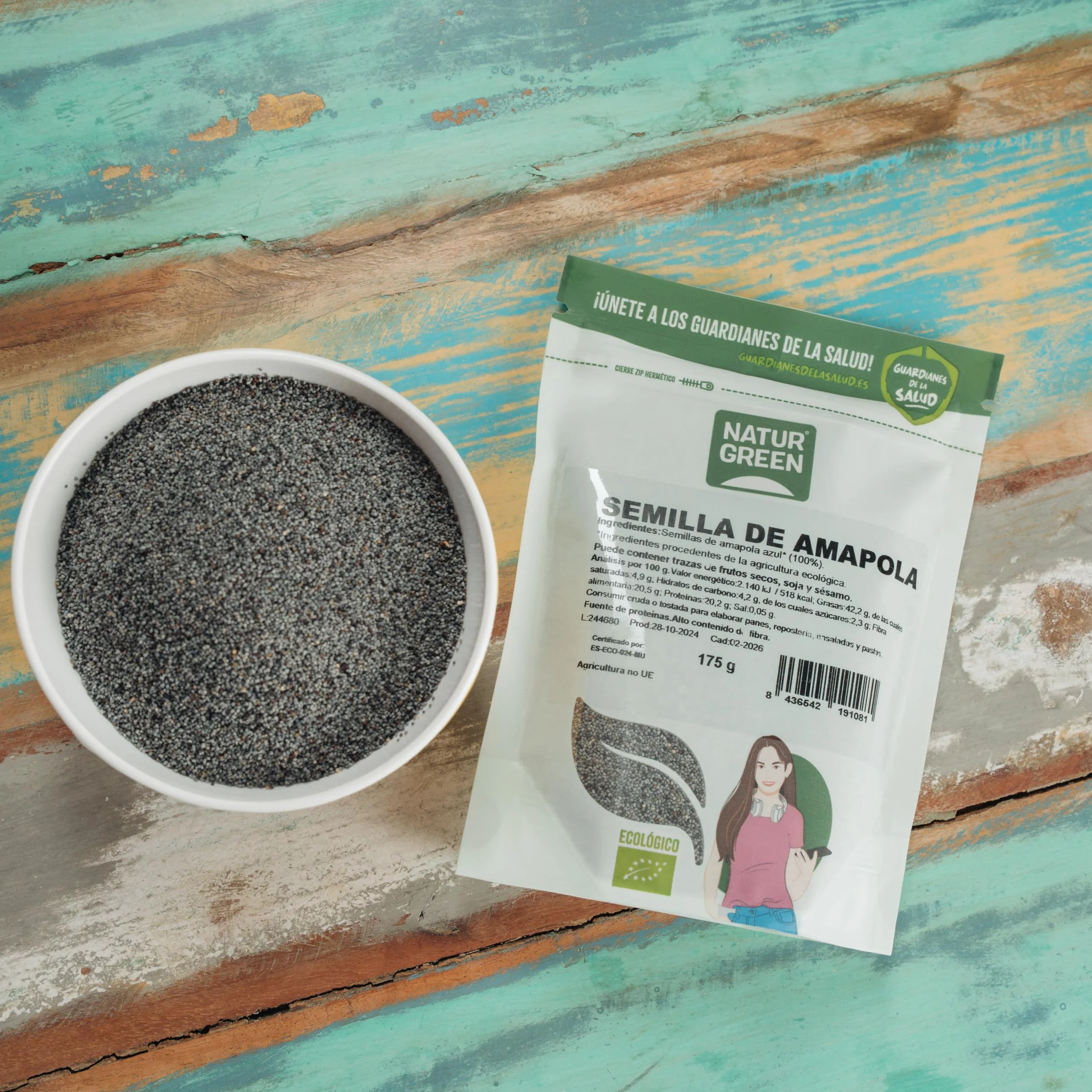 NaturGreen - Semillas de Amapola Azul Bio, Pack 9 x 175 g, Alimento Ecológico, Sin Gluten, Alta en Fibra y Proteína, 100% Natural, Vegana, Ideal para Repostería, Panes y Ensaladas