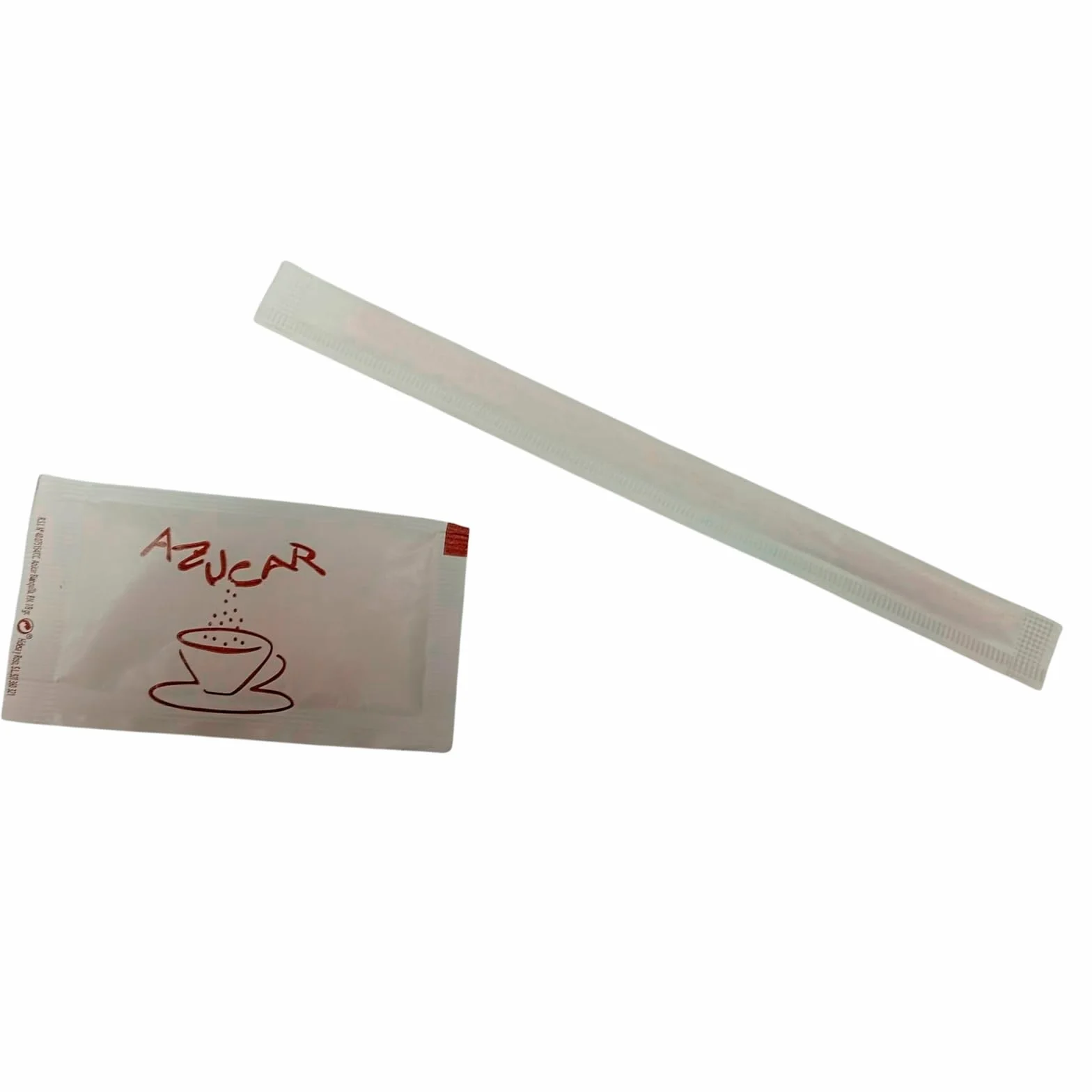 ADRI 500 Sobres de azúcar y 500 cucharillas paletinas de madera envueltas individualmente para remover, pack de 500, cada sobre 6 gr y las palas de 14 cm