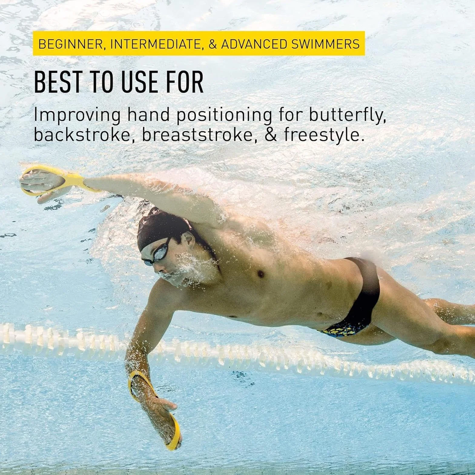 Guante de malla de natación correctiva de codo alto para entrenamiento de estilo libre