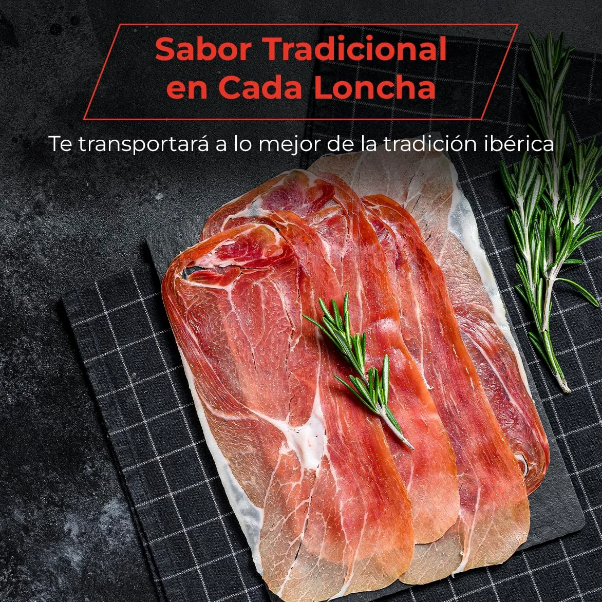 EIbérico - Jamón de Cebo Ibérico 50% Raza Ibérica – Loncheado al Vacío para Mayor Frescura – Sabor Tradicional y Gourmet – Producto Español (Pack 5 Sobres)