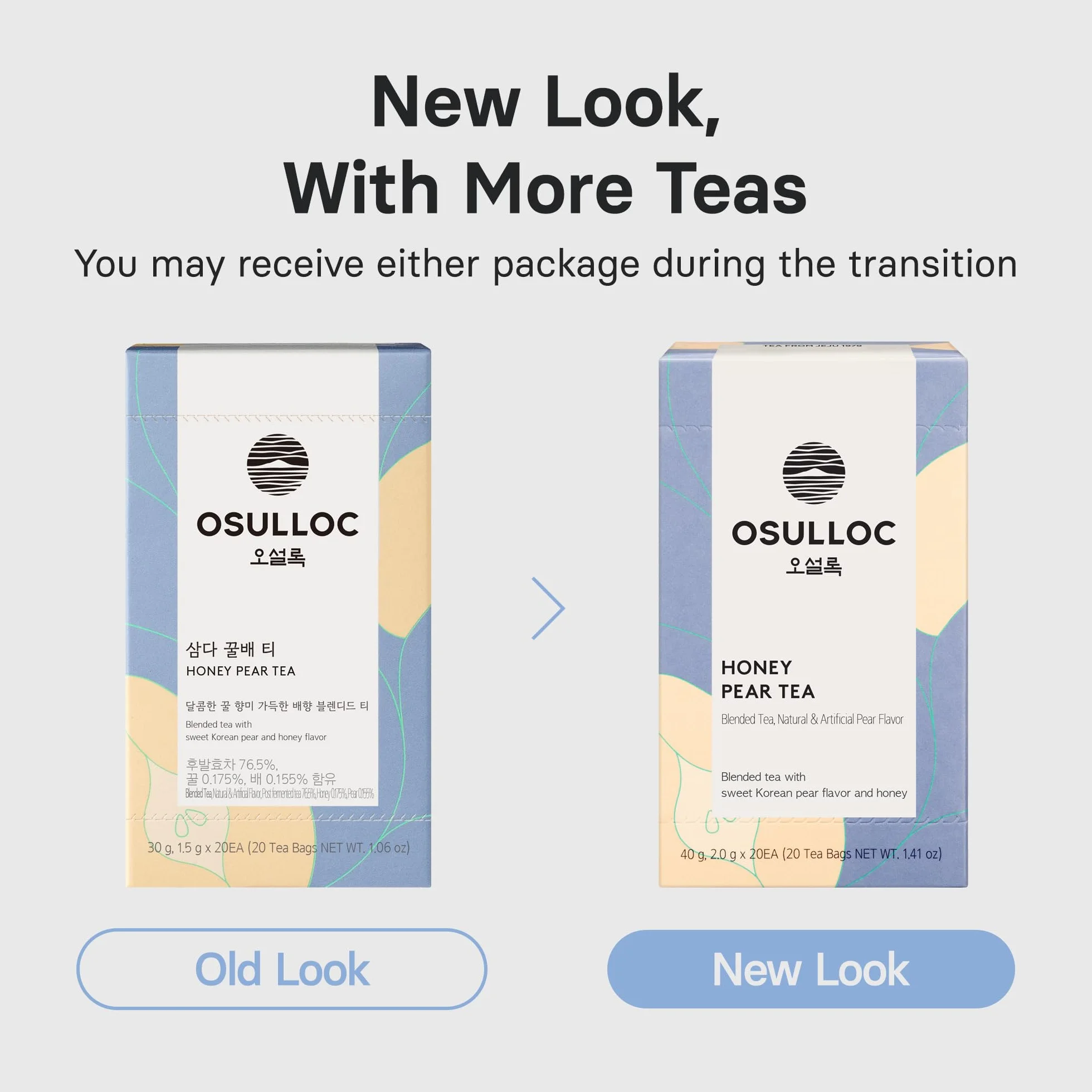 Osulloc Té de pera con miel premium Jeju bolsitas 20 unidades 30 g