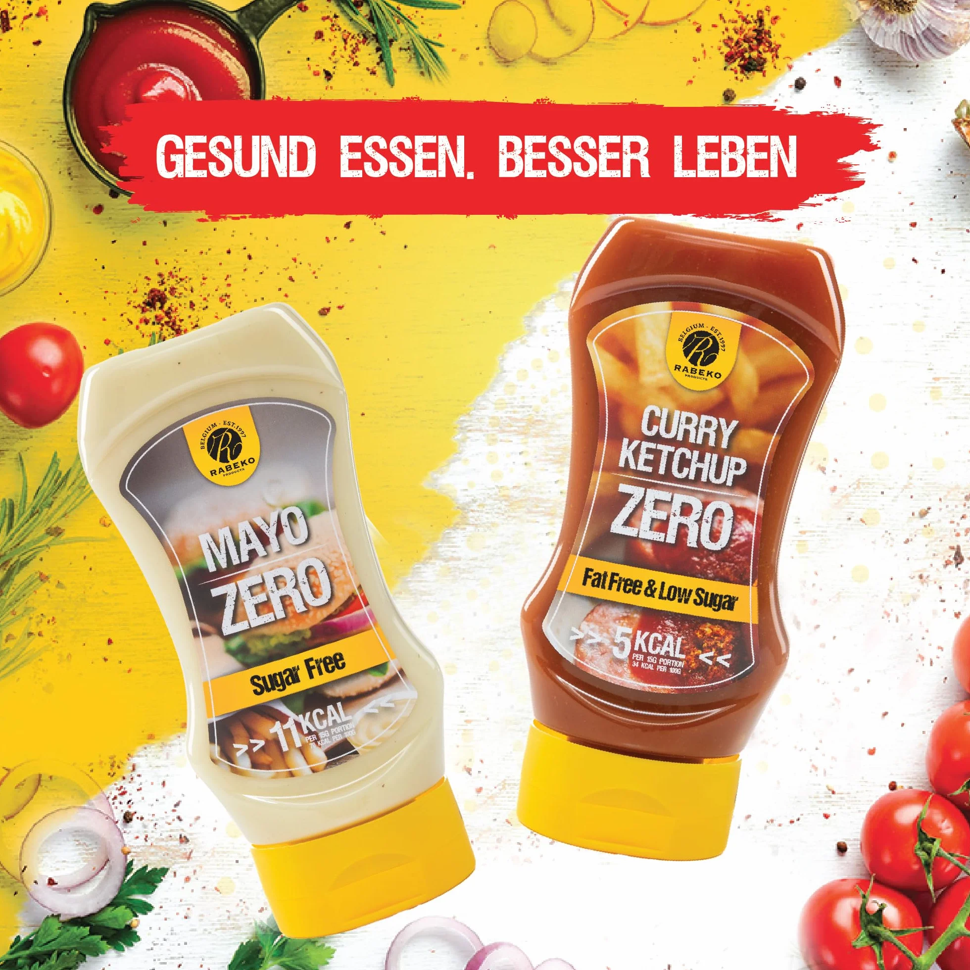 Rabeko Zero Sauce - trufa cero, 3 x 350 ml - productos saludables bajos en carbohidratos, bajos en calorías y grasas para ensaladas, papas fritas, hamburguesas - sin gluten ni lactosa