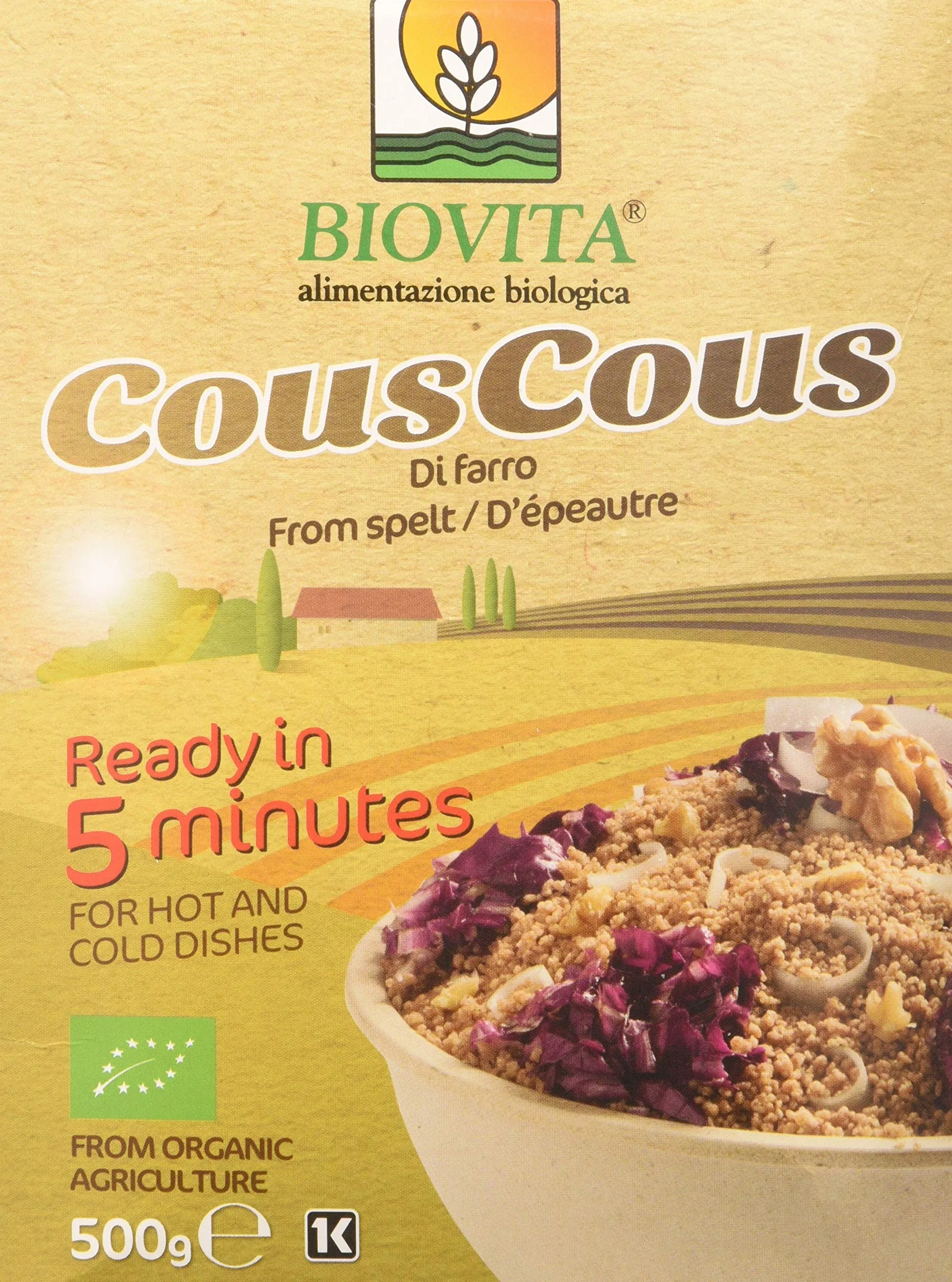Biovita Cous Cous Espelta 5 Minutos, 500 Gramos