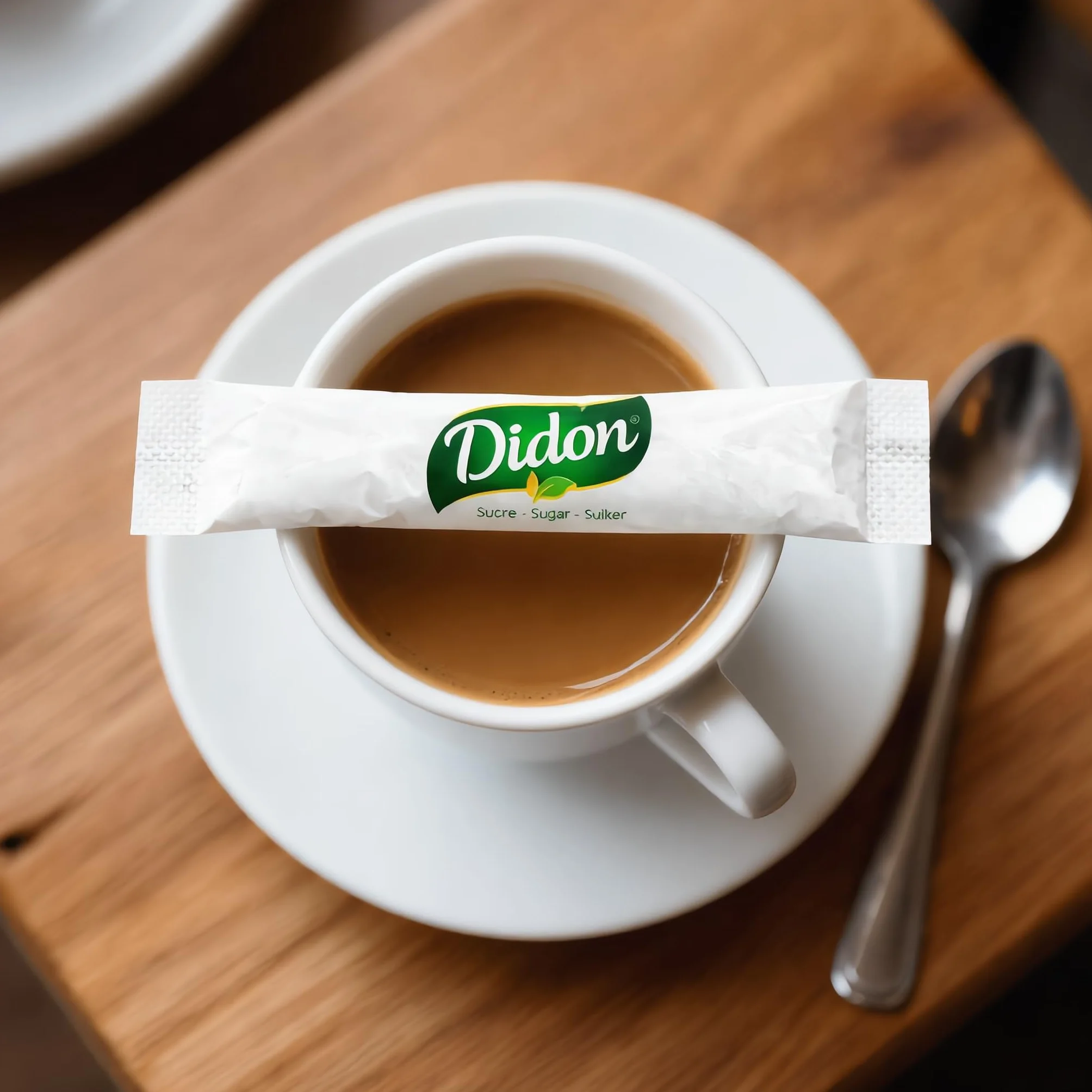 DIDON Lote de 1500 Sobres (750 x 2) - Bûchettes de Azúcar Individuales de 4g (TOTAL 6 kg) con un lote de agitadores de madera – Ideal para Bebidas Calientes, Cafés y Tés