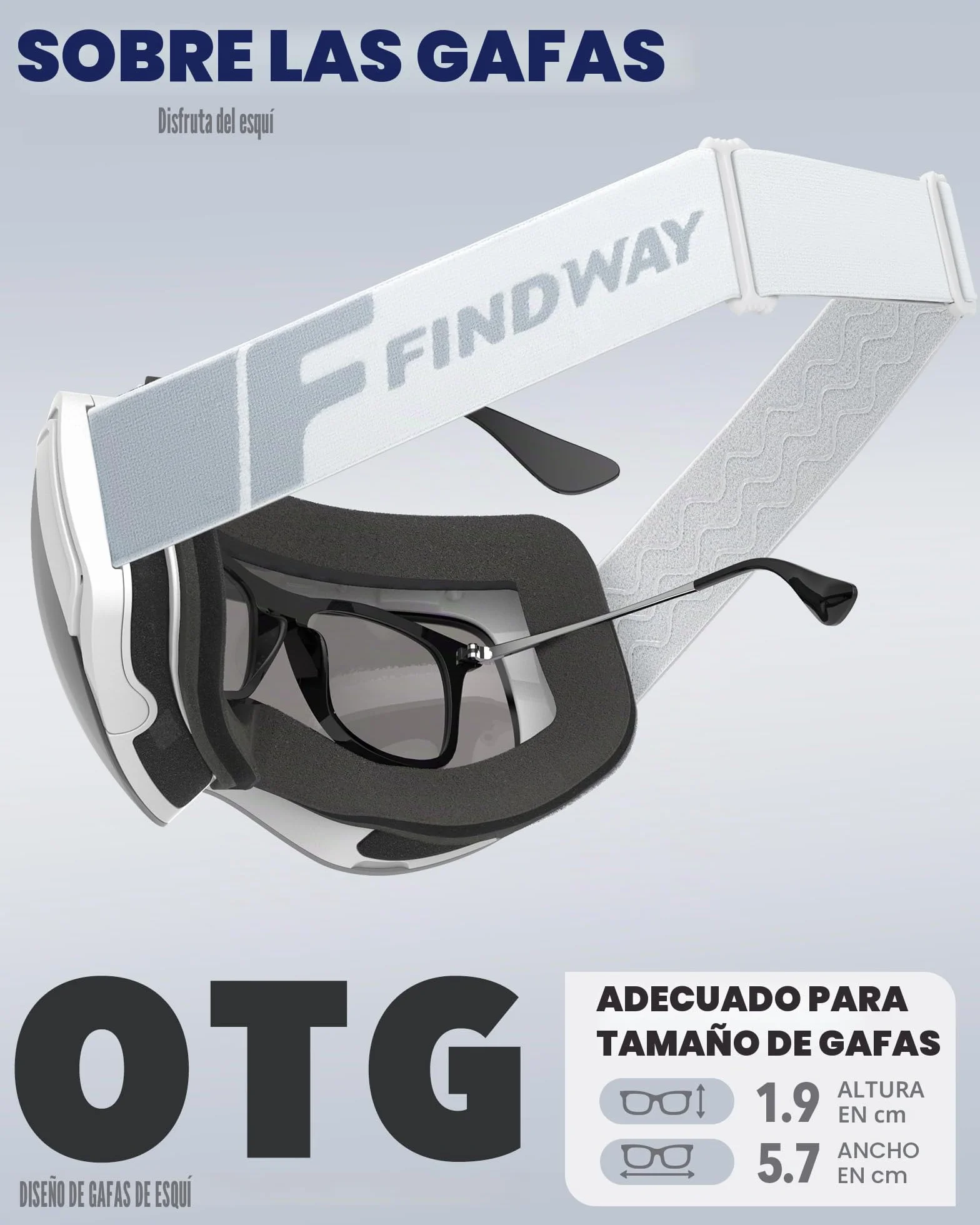 Findway Gafas de Esquí Magnéticas OTG Hombre Mujer Lente Intercambiable Anti Niebla Protección UV