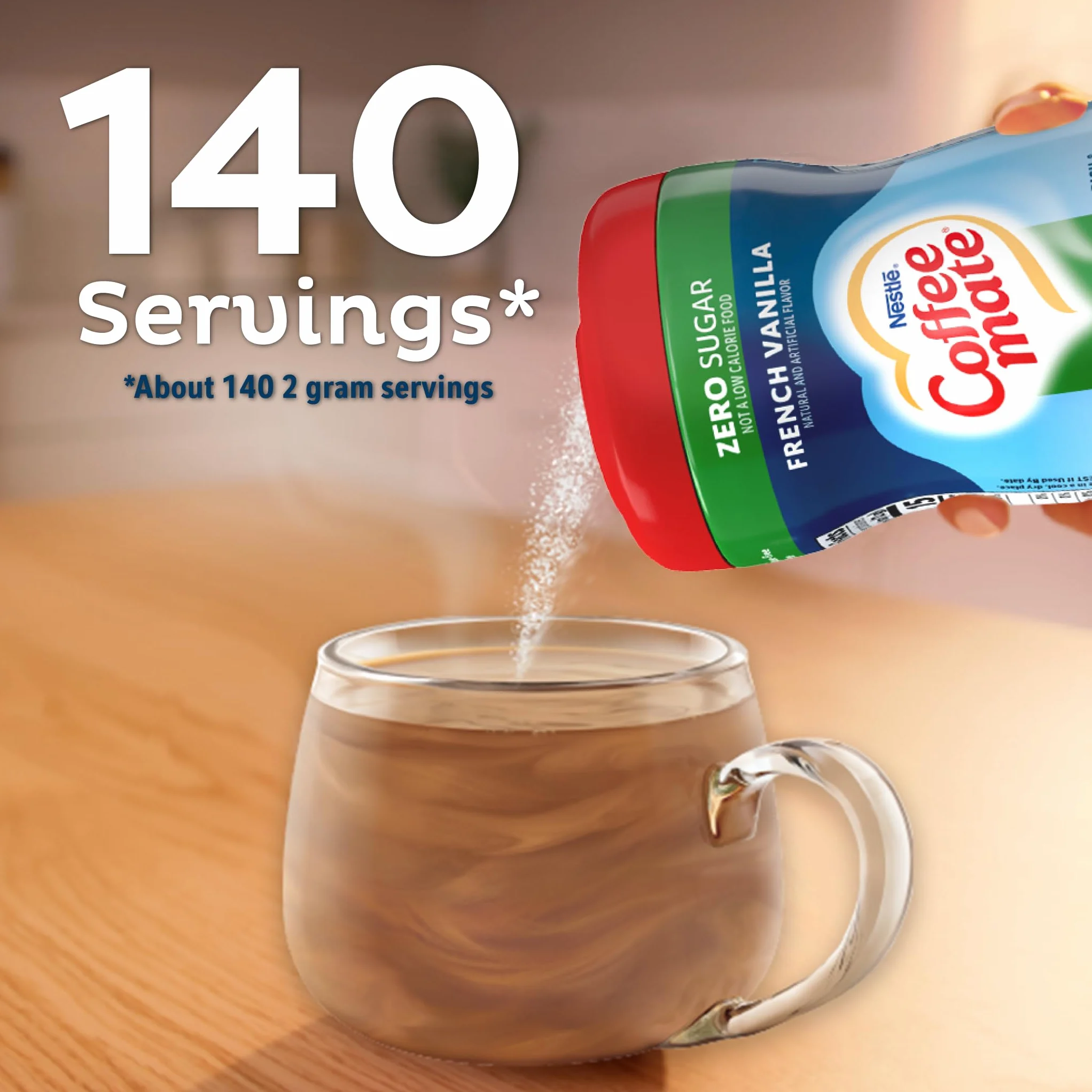 Coffee-mate French Vanilla, Sugar-Free Powdered Coffee Creamer, 10.2-Ounce Units (Pack of 6)