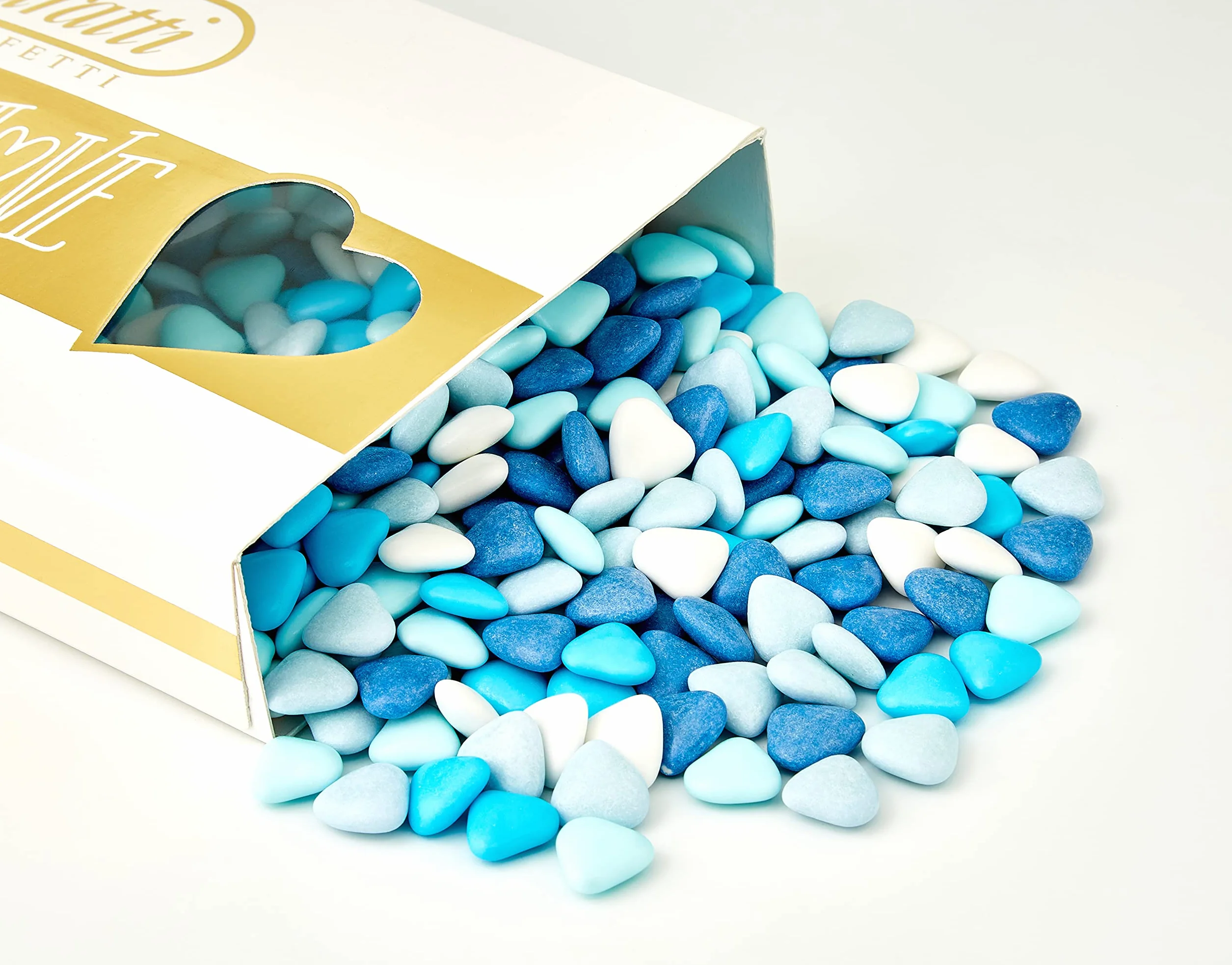 Buratti Confetti Con Chocolates forma de corazon fantasia azules Azules 1000 g