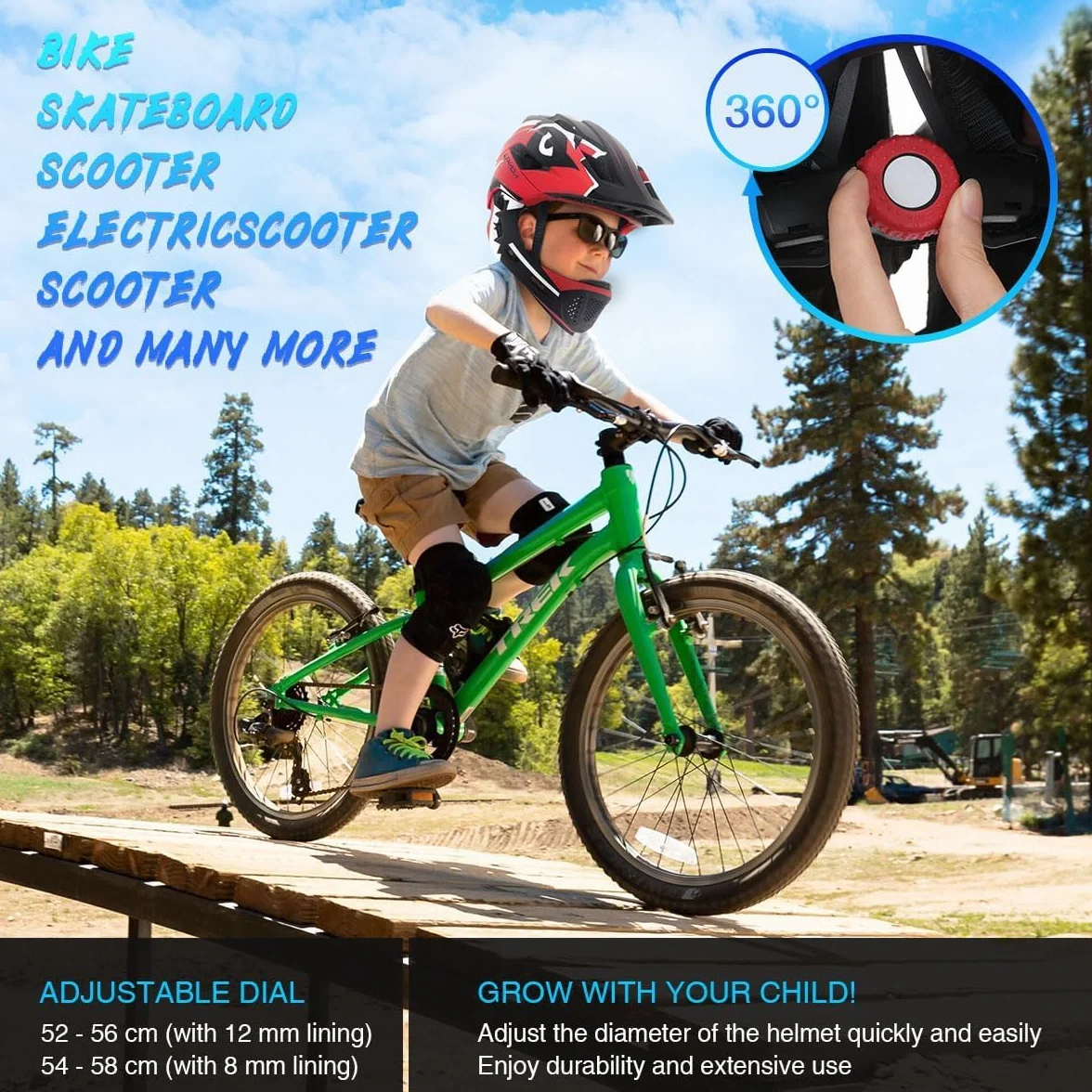 Lixada Casco Integral Niños Desmontable Casco de Seguridad Deportivo Bicicleta Ciclismo Patinaje