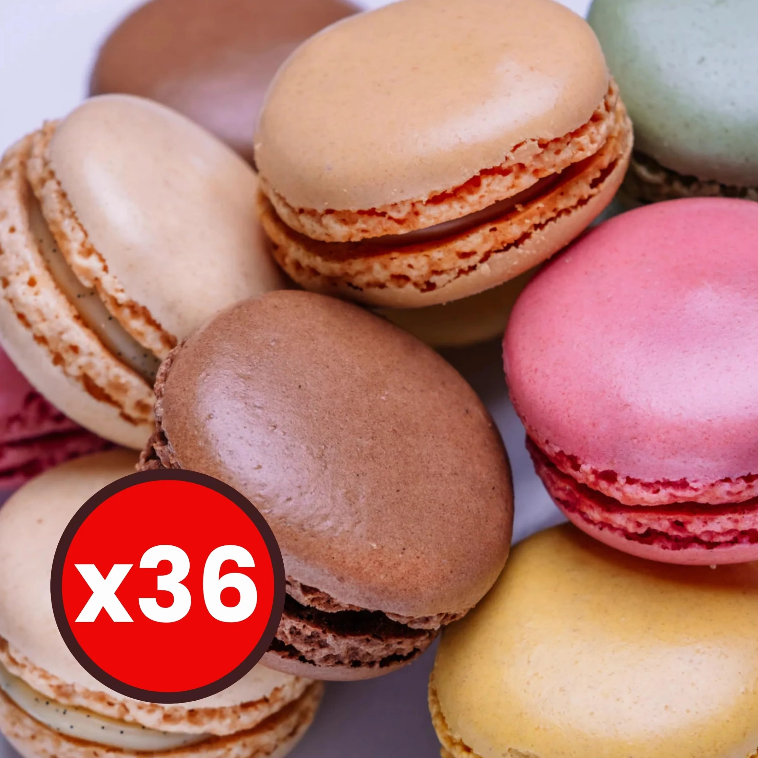 Macarons Surtidos Franceses 468 g (36 Unidades) – Selección Gourmet de Sabores Variados, Postre Premium para Regalo o Eventos (Sin Gluten) Distribuido por Laborawi