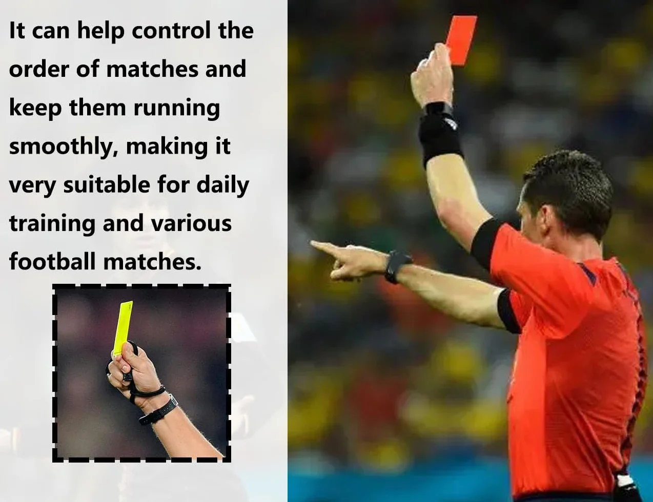 Juego de Tarjetas de Árbitro Amarilla y Roja 7,5 x 10,5 cm para Fútbol Baloncesto Deportes