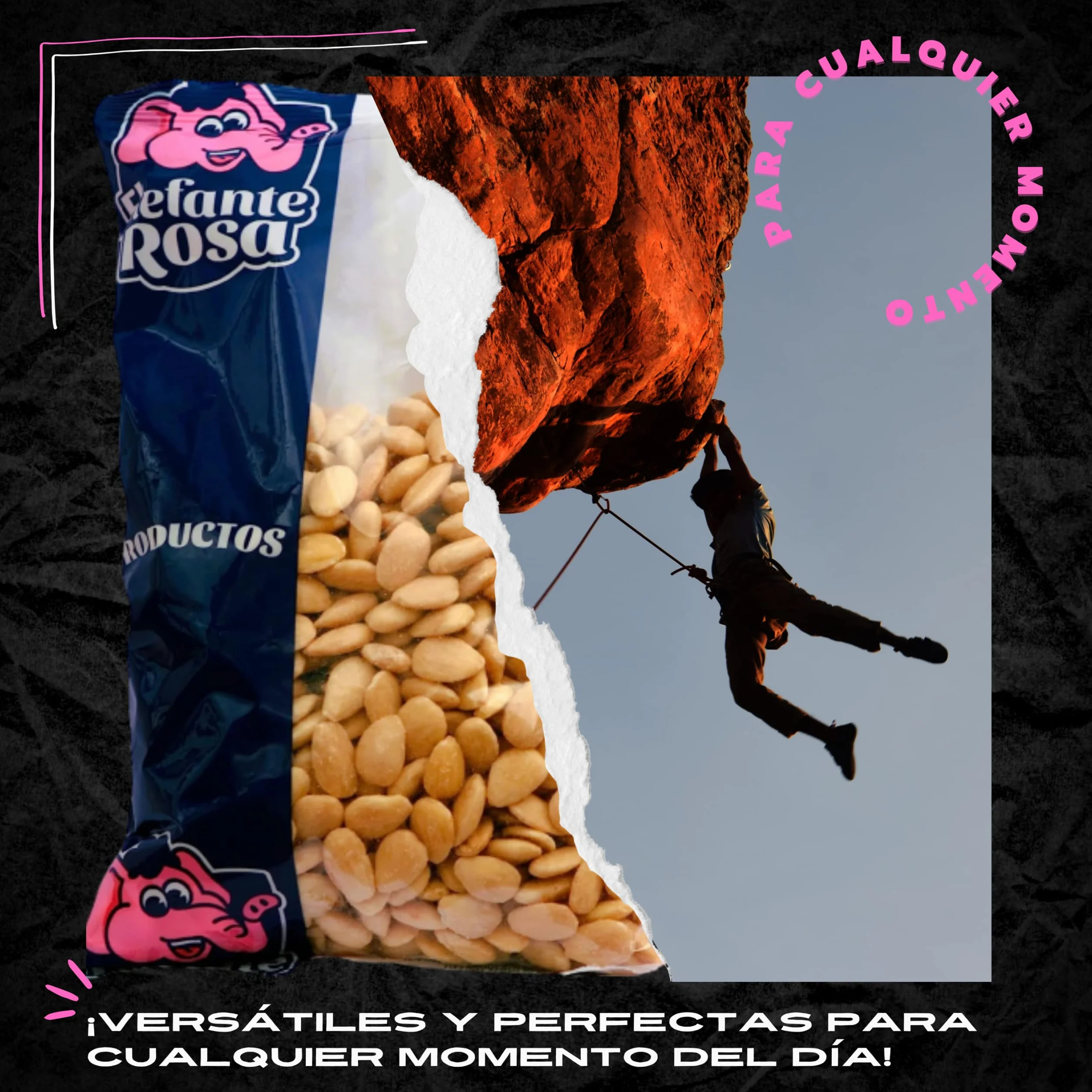 Almendras Peladas Crudas Bolsa de 1 Kg El Elefante Rosa - Fuente Rica y Saludable de Proteínas y Vitaminas - Almendras Naturales Enteras para una Dieta Balanceada y Snack Saludable