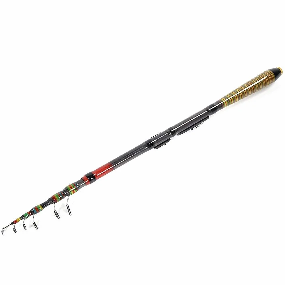 Alomejor Caña de Pescar Carbono Ligero Portátil Retráctil 1.2m 1.5m 2.1m 2.4m