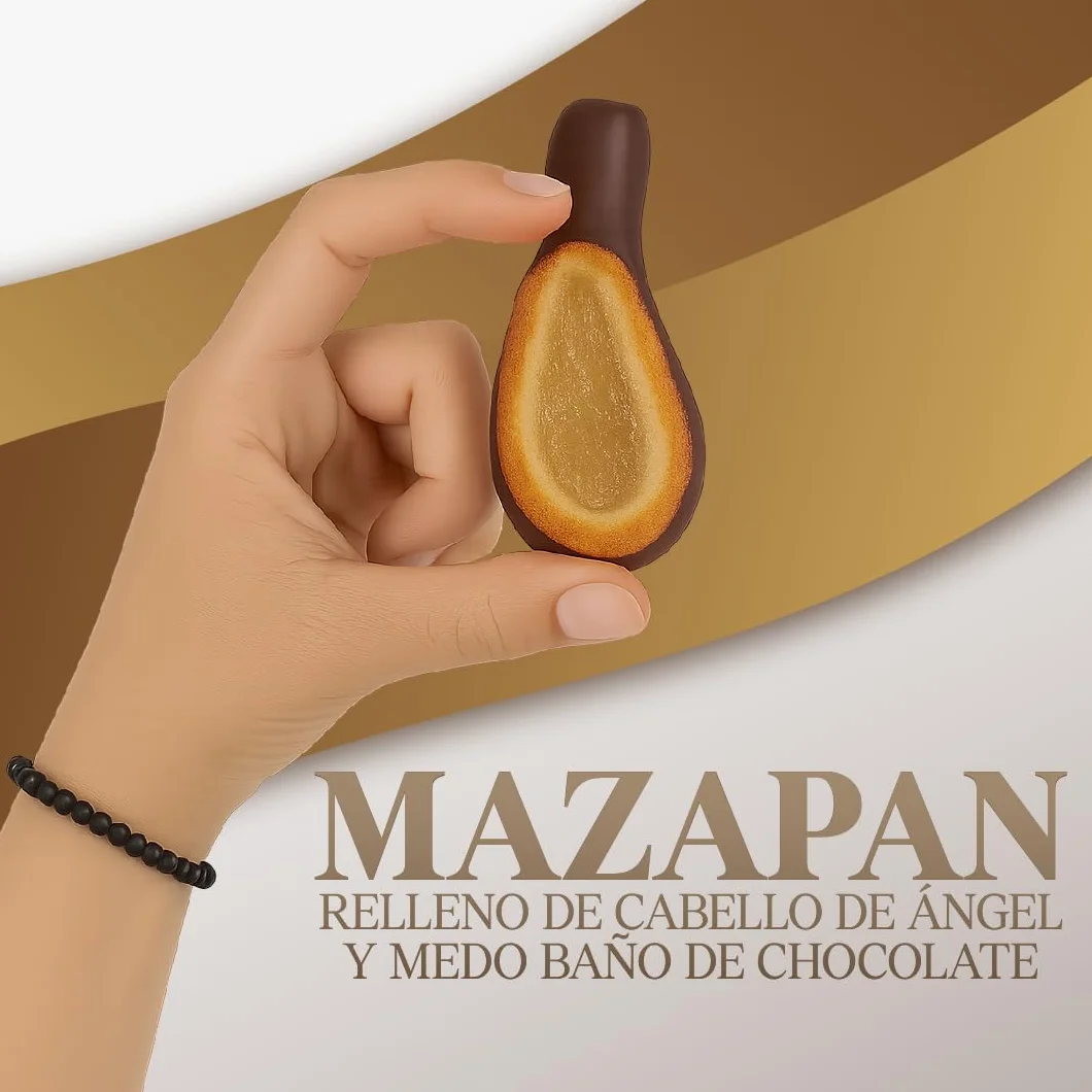 Mazapan Relleno de Cabello de Angel y Medio Baño Chocolate 2kg