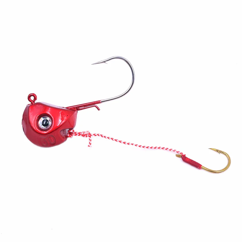 Señuelos de Pesca Metal 60g Plantillas de Pelo Agua Salada para Lubina Rayada Walleye Snook Rockfish