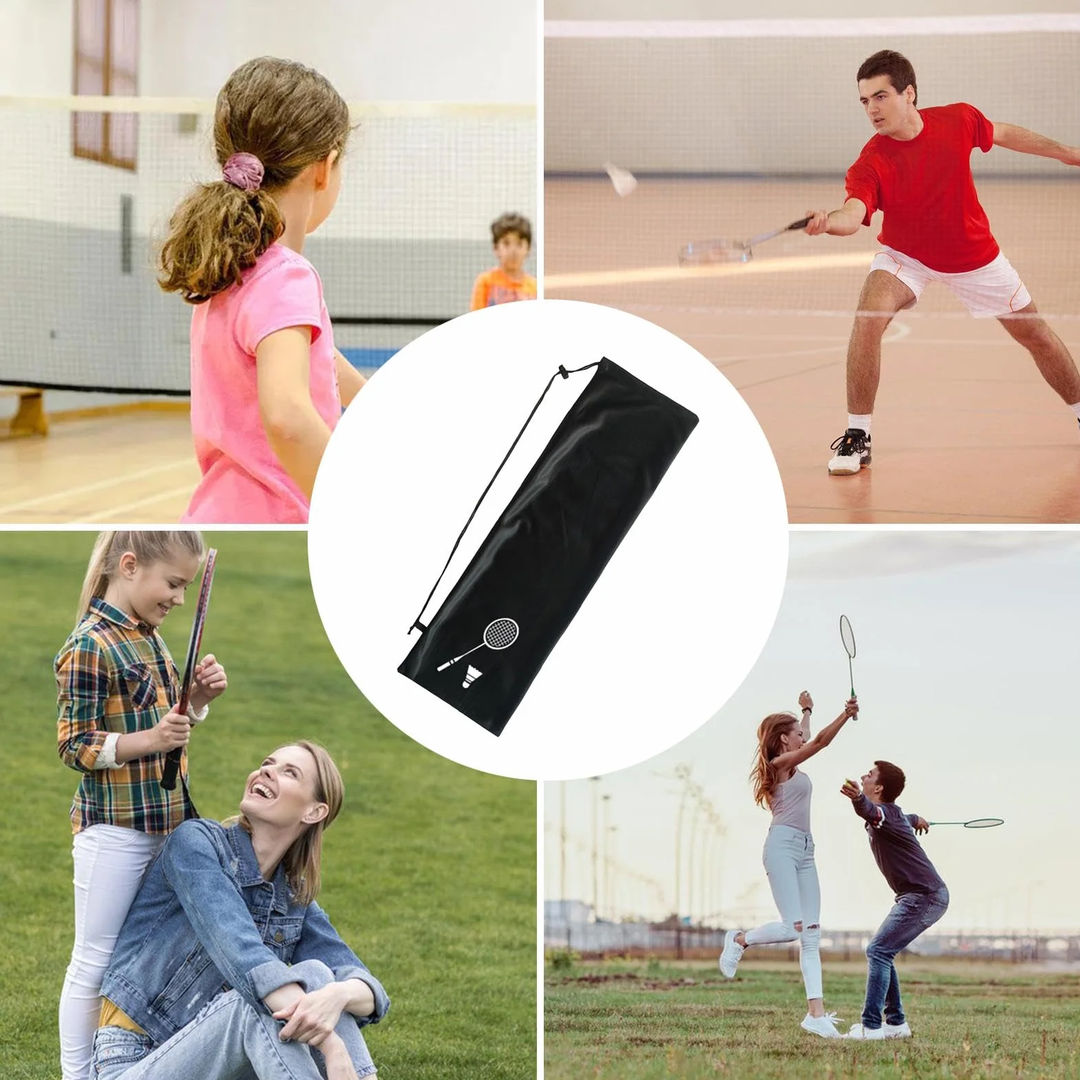 Bolsa para raqueta de bádminton portátil de un hombro