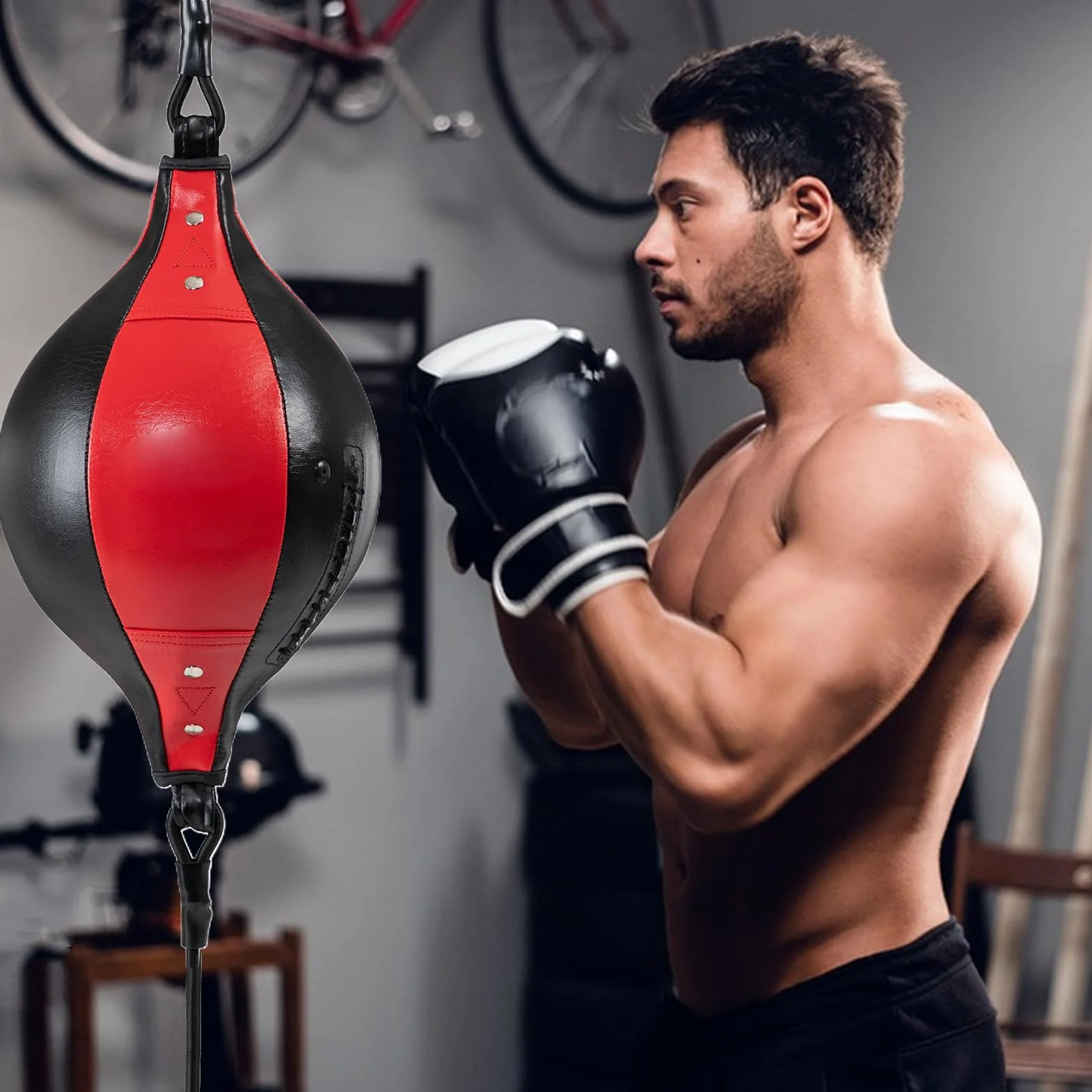 Pelota de doble extremo de piel sintética para fitness y entrenamiento