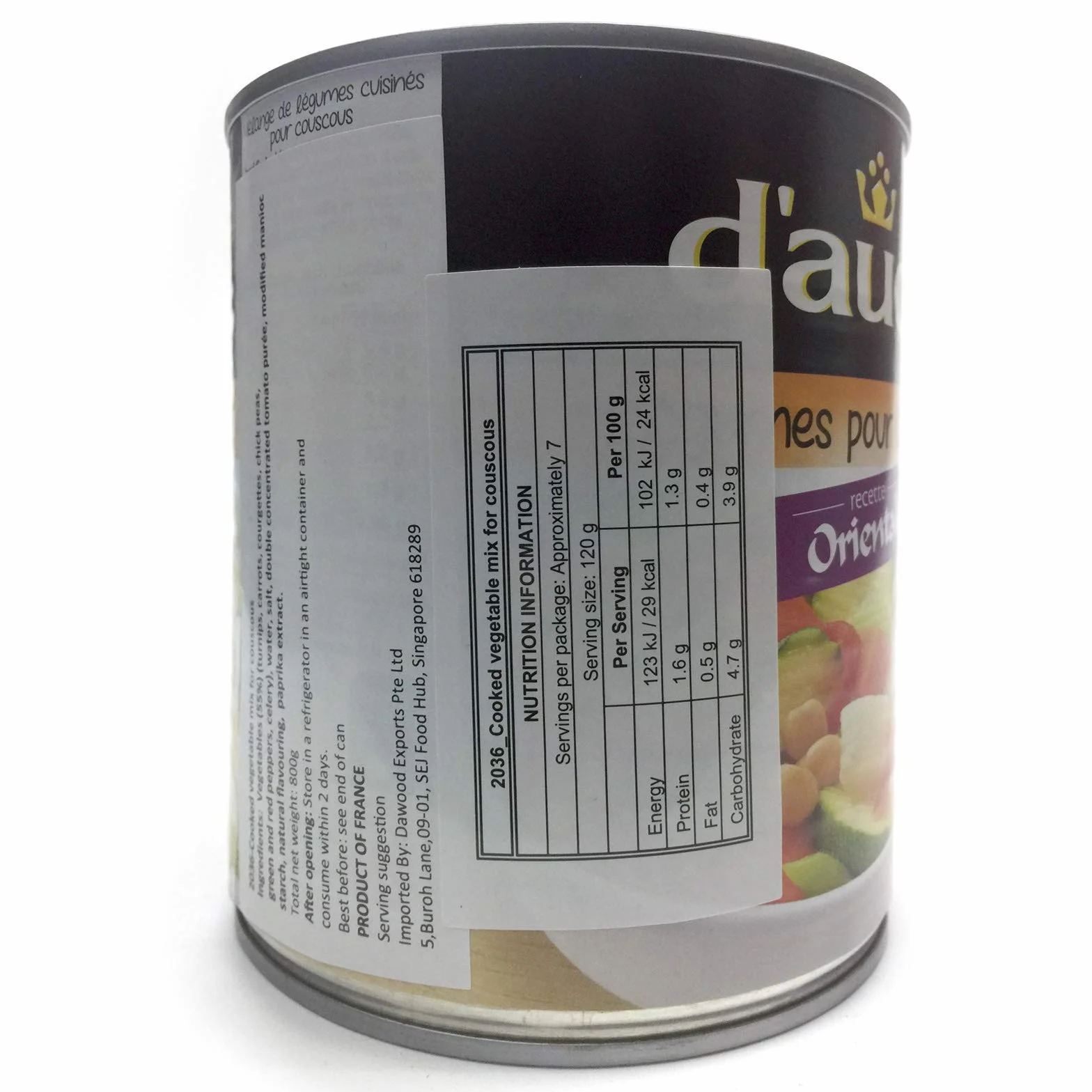 D'Aucy - Verduras De Cuscús 3X800G - Légumes Couscous 3X800G - Precio Por Unidad - Entrega Rápida