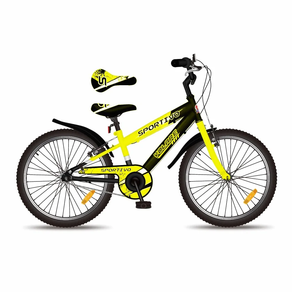 Bicicleta Deportiva Amarilla de 20 Pulgadas Unisex para Niño