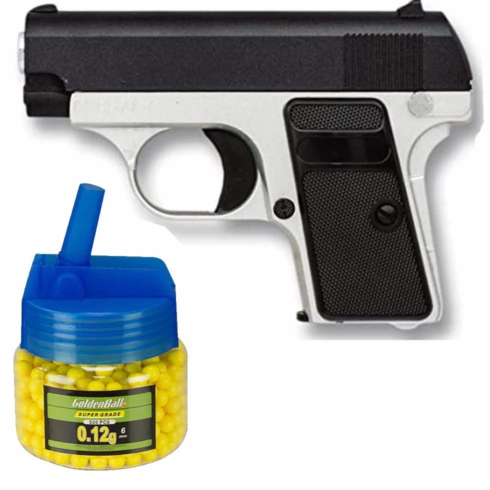 Albainox 35502 Arma Airsoft Pistola Aire Suave 0,8 Julios 500 Bolas 6mm
