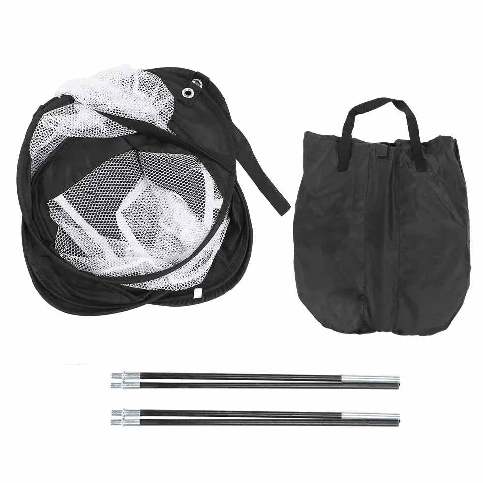 Red de práctica de Golf al aire libre, práctica de objetivo de tenis de Golf, red de golpeo de Golf portátil plegable para interior, equipo de entrenamiento, Red de objetivo de Golf(blanco + negro)