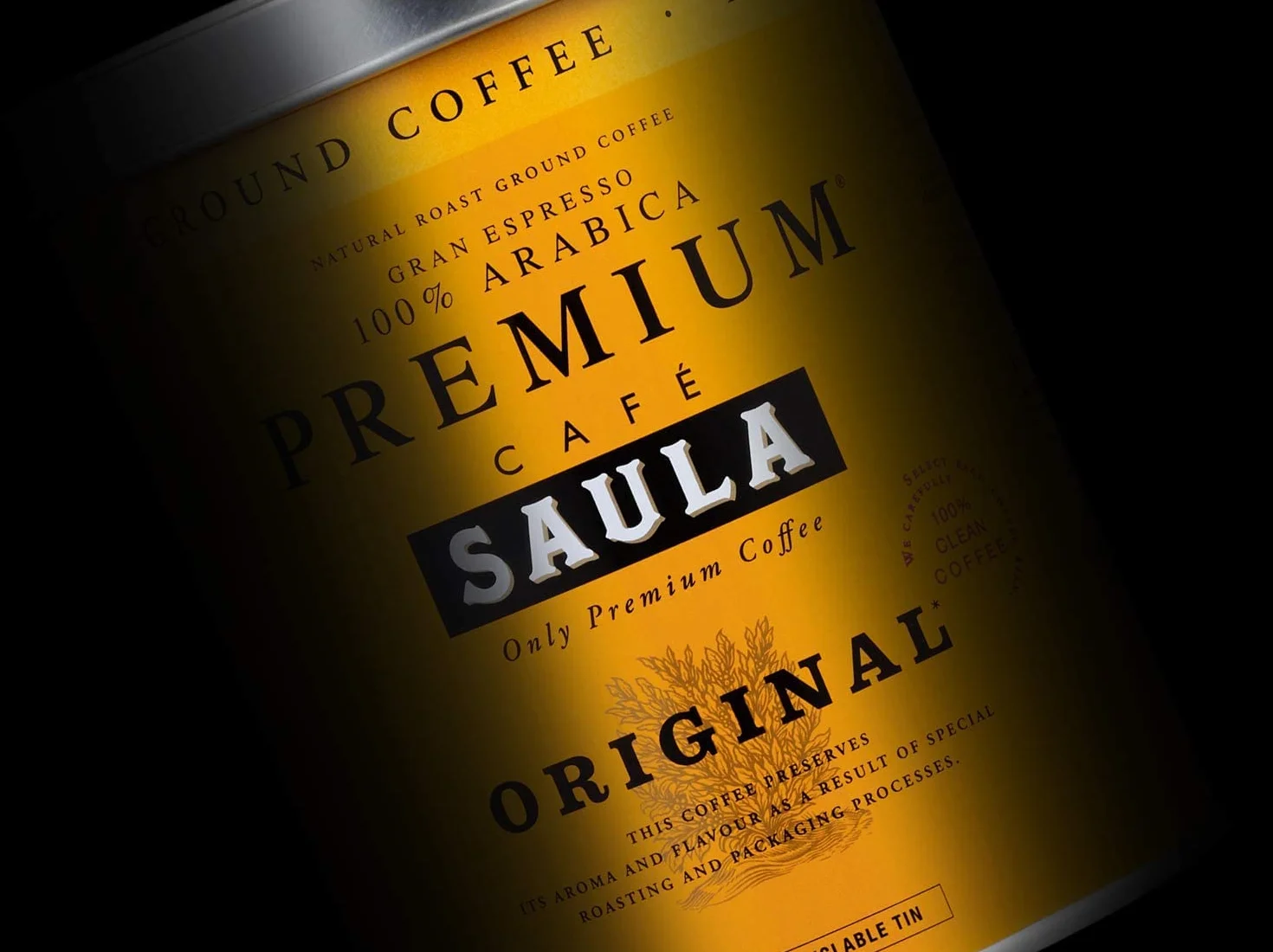 Saula Café en grano Premium Original 100% Arábica Pack 2 x 500 g
