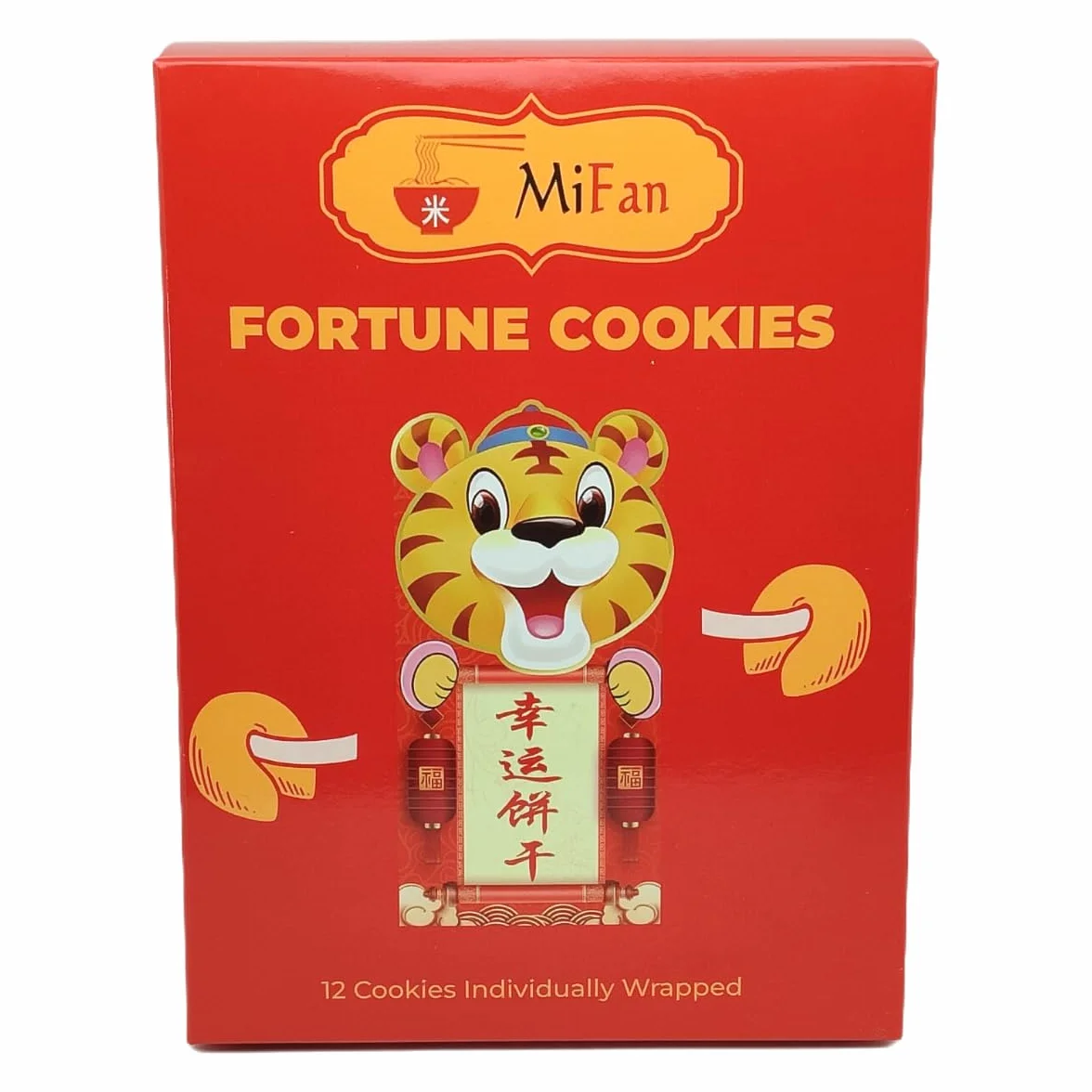 MiFan Fortuna Box - Galletas de la Fortuna Chinas, Mensajes Proféticos, Deseos en Español, Paquetes Variados, Sabor Vainilla (12 Piezas)