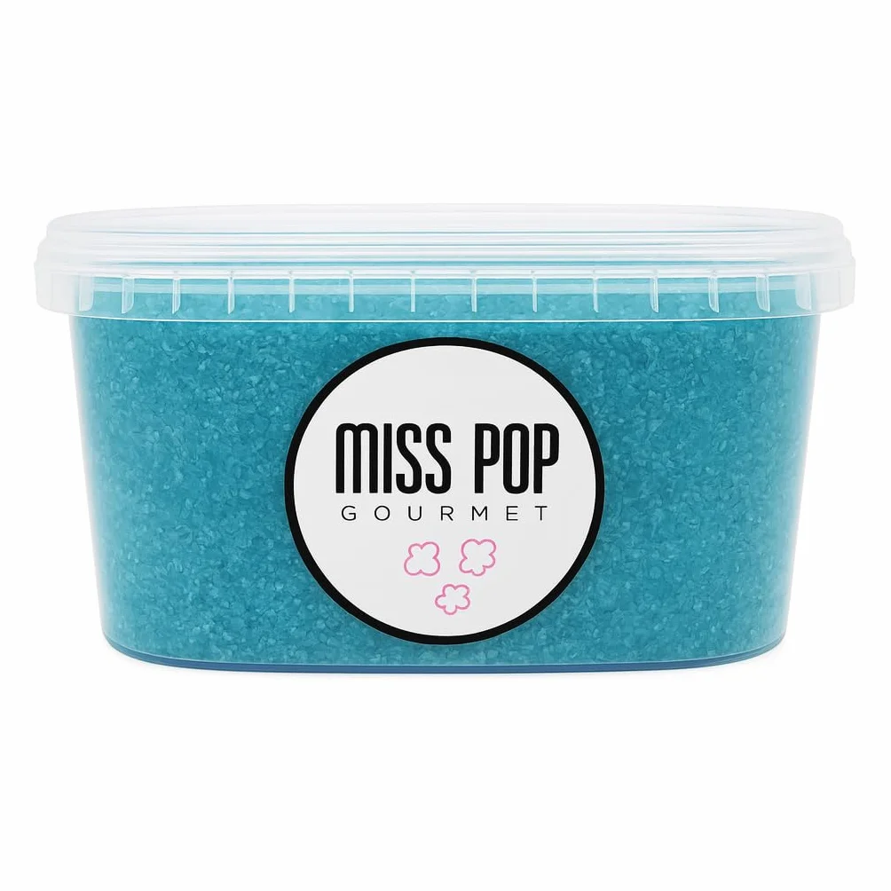 Miss Pop Gourmet - Azúcar de colores para palomitas | 500 g | 5 colores (rojo, azul, verde, amarillo y naranja) (Azul)