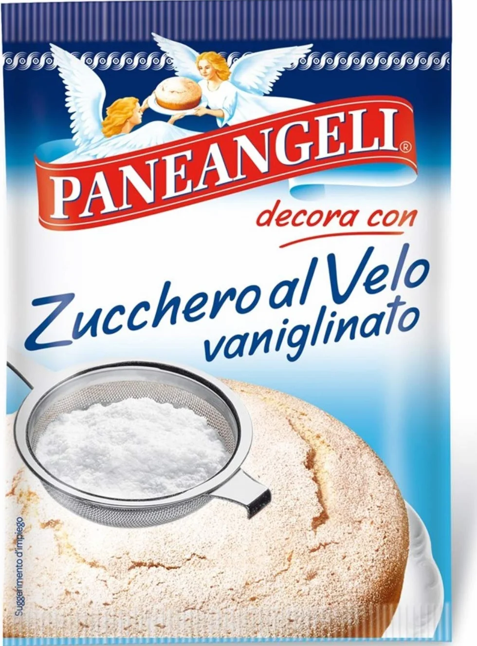 Paneangeli Zucchero Al Velo Azúcar glaseado con sabor a vainilla 4.5 oz 125 gr, paquete de 3