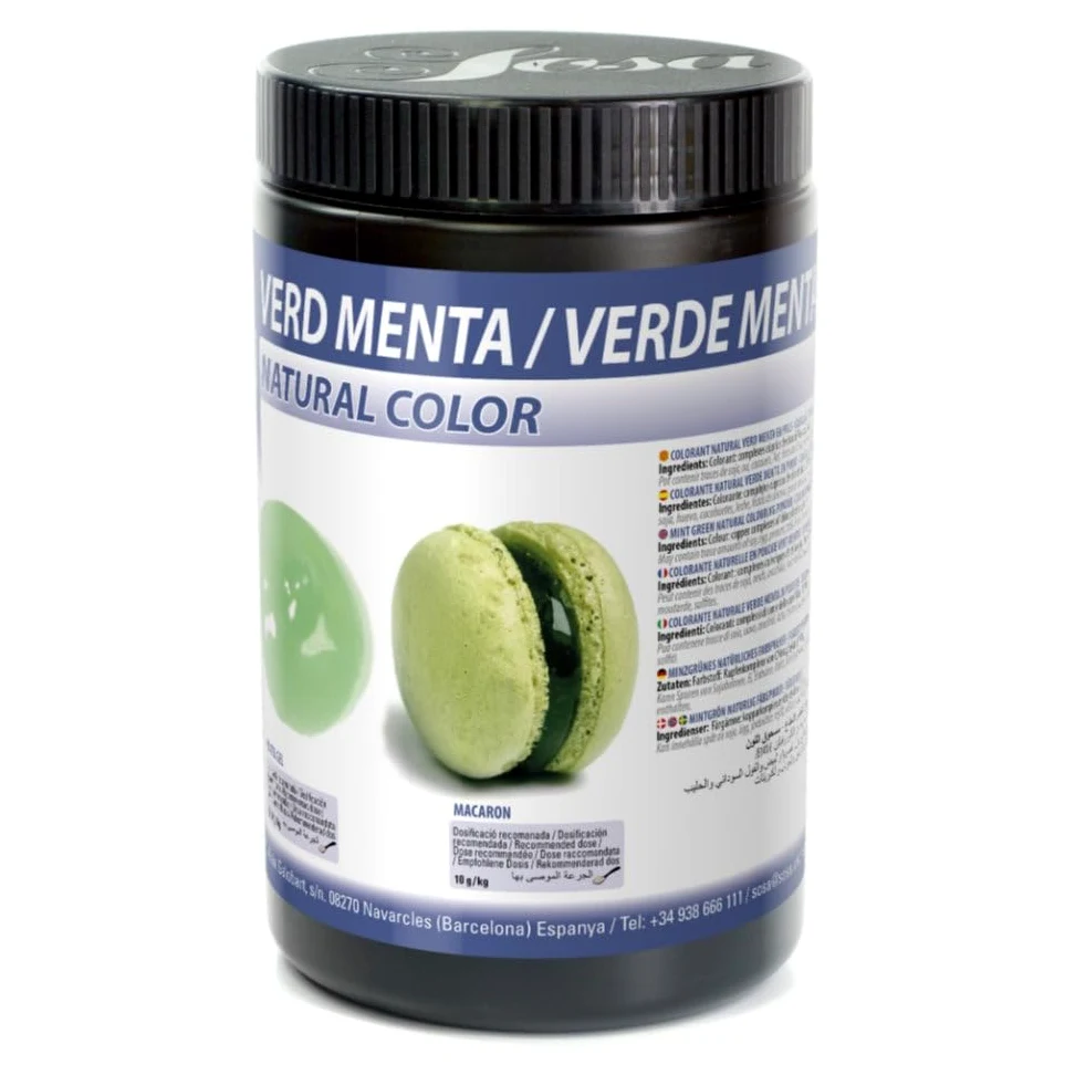 SOSA Colorante verde menta en polvo - Hidrosoluble- Bote 500grs - Uso alimentario