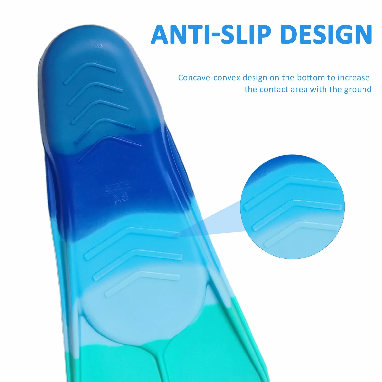 Aletas de natación para niños 100% silicona cortas entrenamiento XS azul