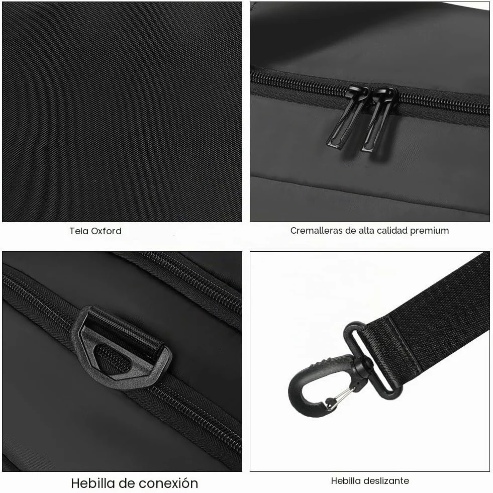 Flintronic 65L Bolsa Deporte Gimnasio Viaje Impermeable con Zapato Separada Seco y Humedo Negro