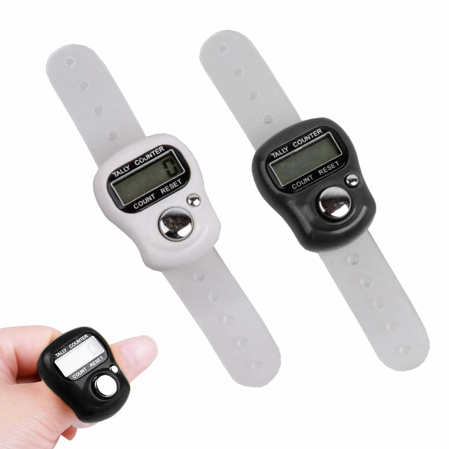 Contador Manual Dedo Digital LCD, Contador de Puntuación Golf, 2 Piezas