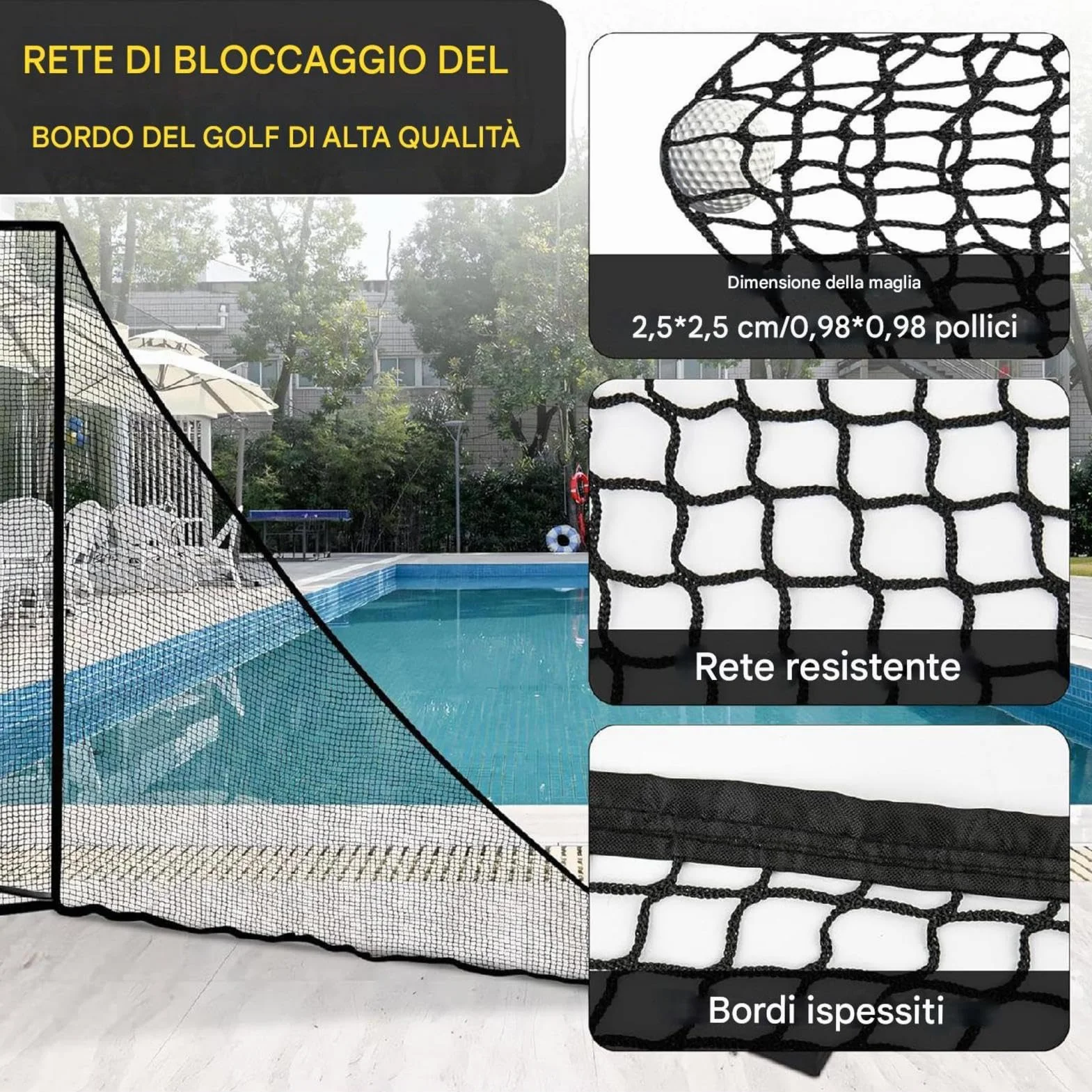 Golf Barrier Net Mesh Side Net Extension for Swing Practice Shank Net Baseball Hockey Football