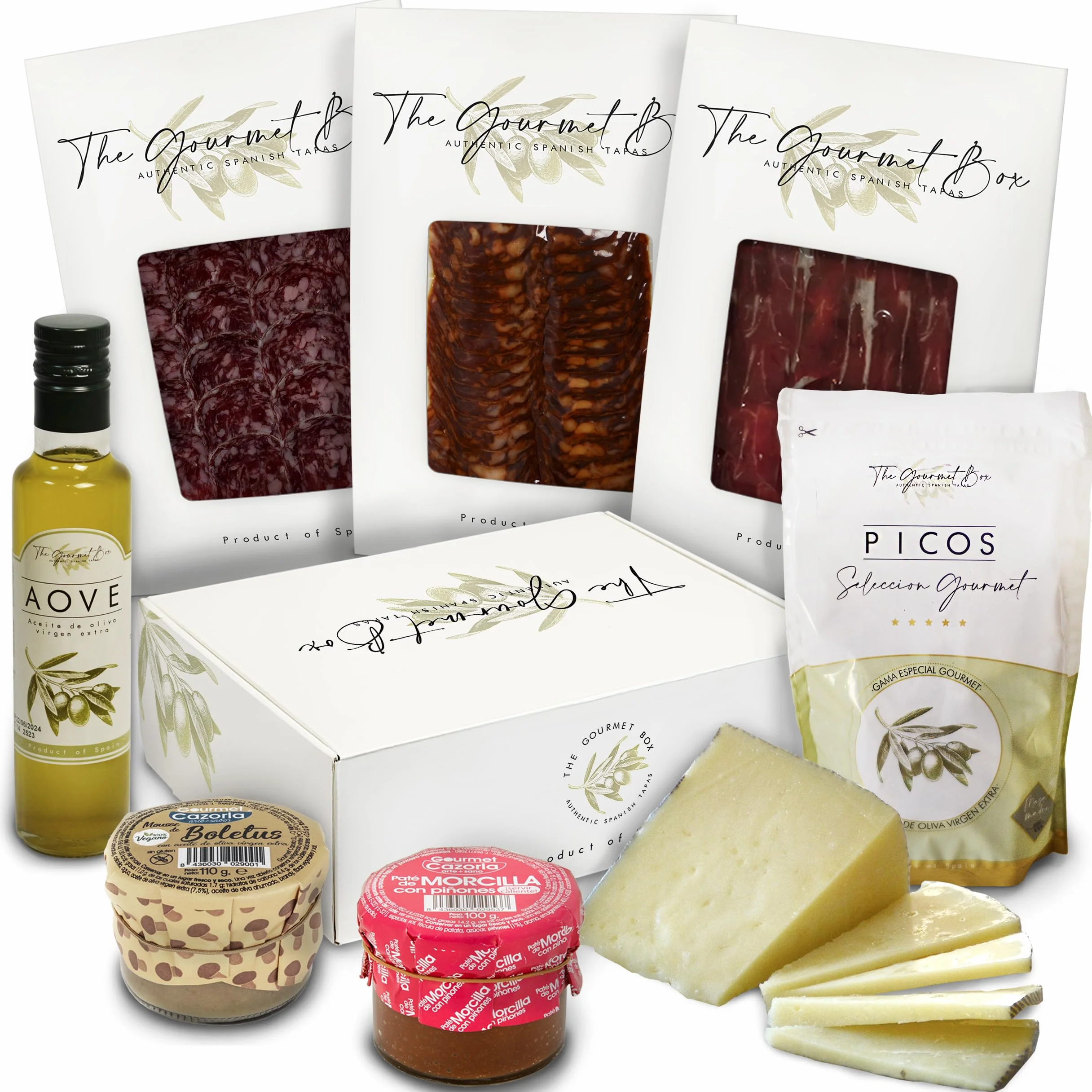 GOURMET BOX Cesta Gourmet para Regalar con Ibéricos y Queso de Oveja – Lote Gourmet Premium