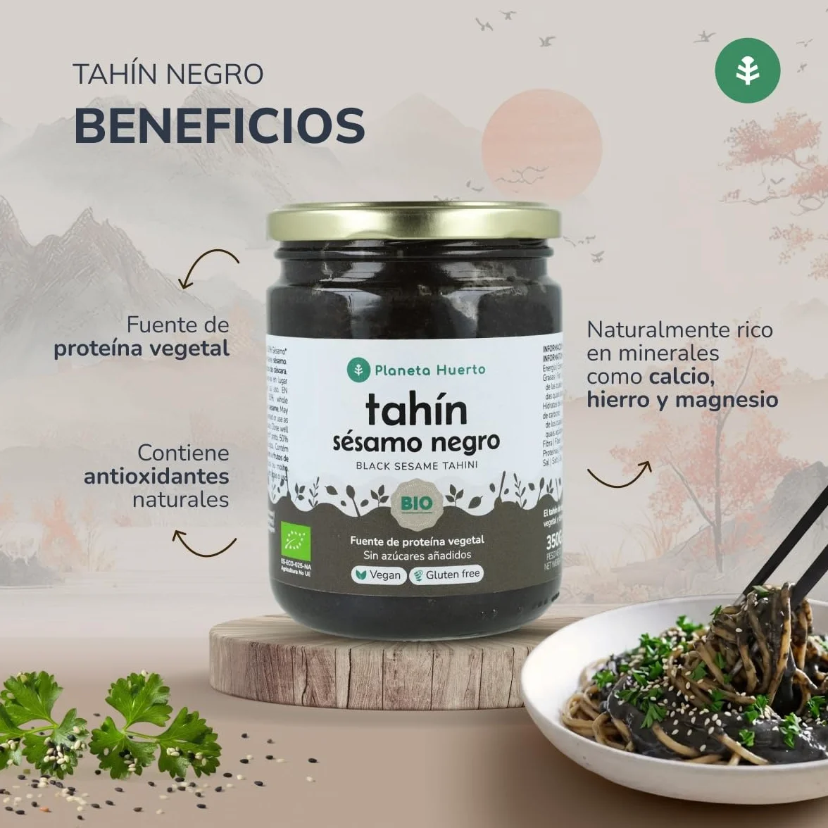 Tahín Sésamo Negro ECO Planeta Huerto 350 g
