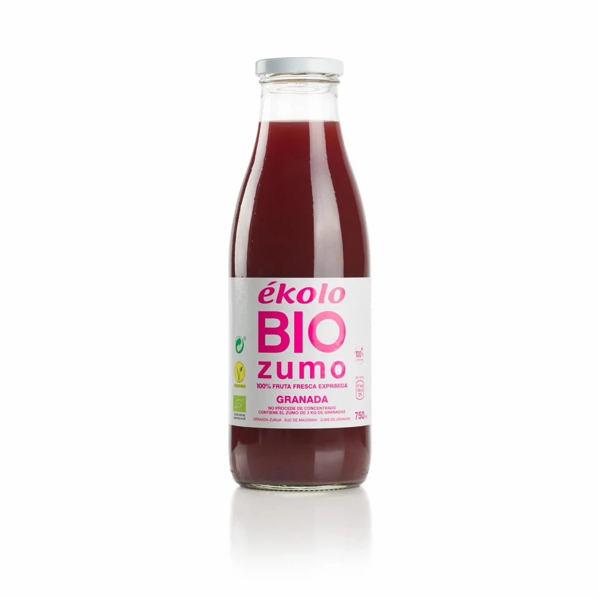 EKOLO Zumo de Granada Ecológico 100% Exprimido 6x750 ml