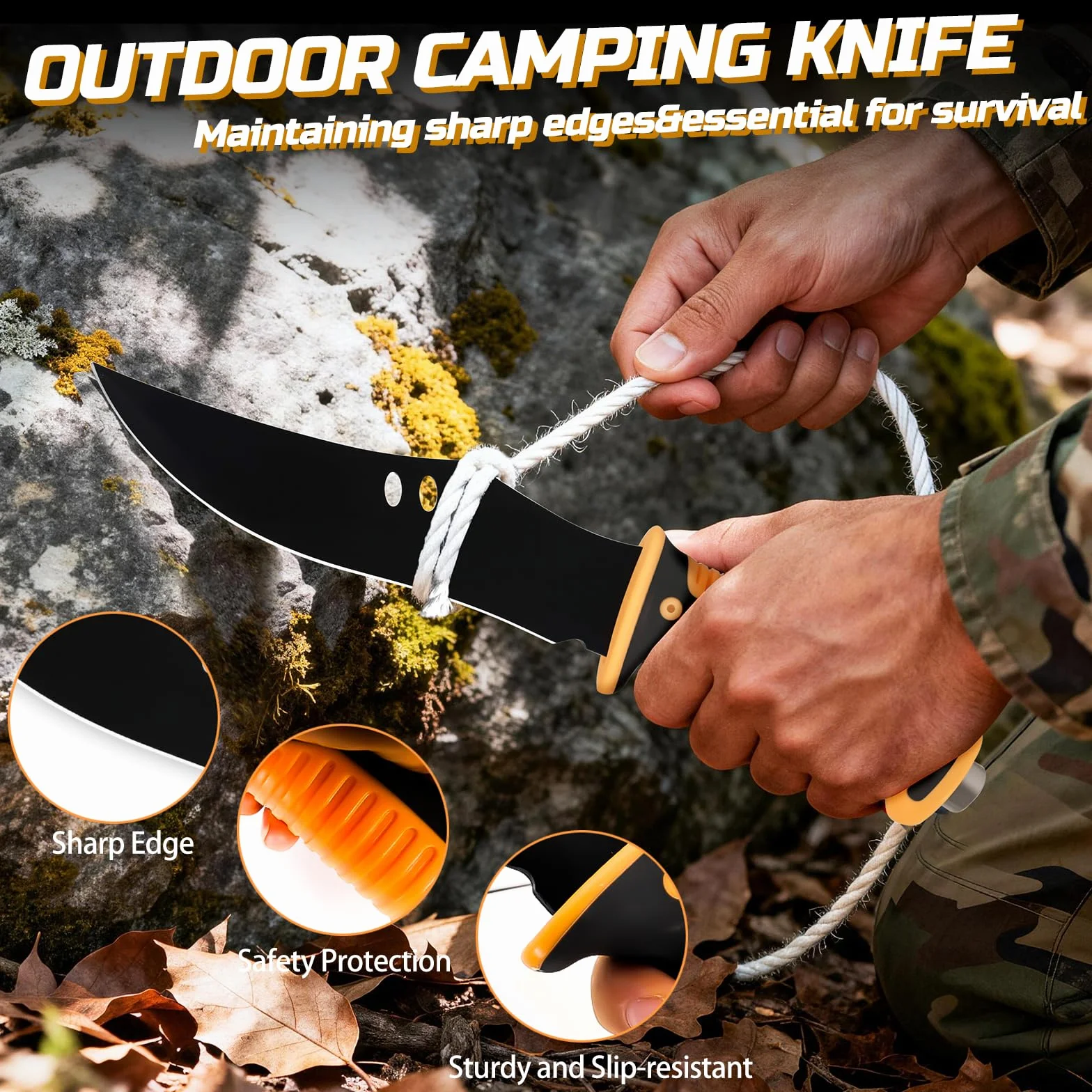 Kit de Supervivencia 6 en 1, Juego de Accesorios para Acampar, con Hacha y Pala Plegables